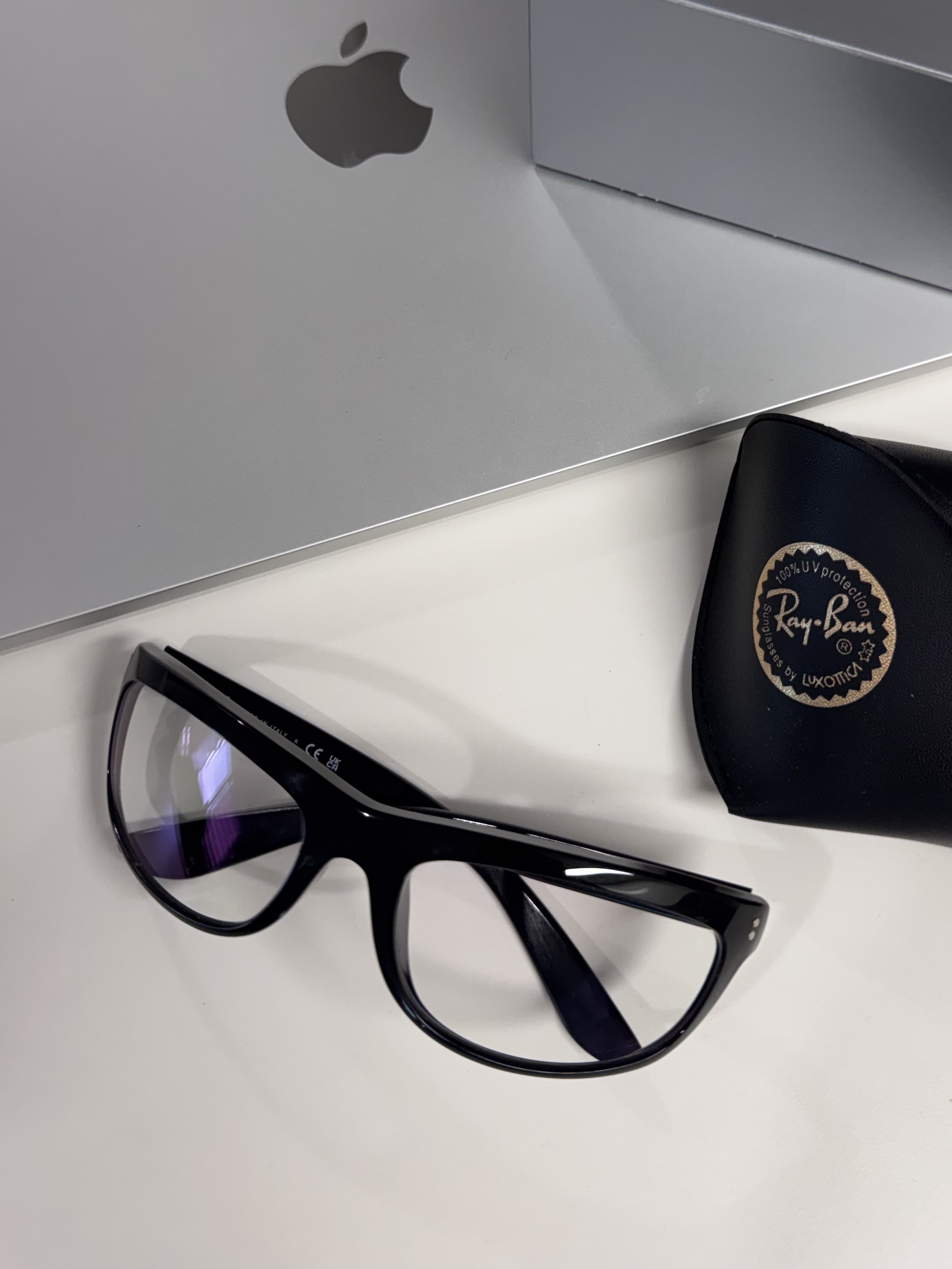 Ray-Ban Balorama Shiny Black Frame Grey Blue Light Filter Lense, Ray-Ban Balorama Polished Black Frame G-15 Green Polarized Lense High Bridge Fit 착용 스타일 - 2