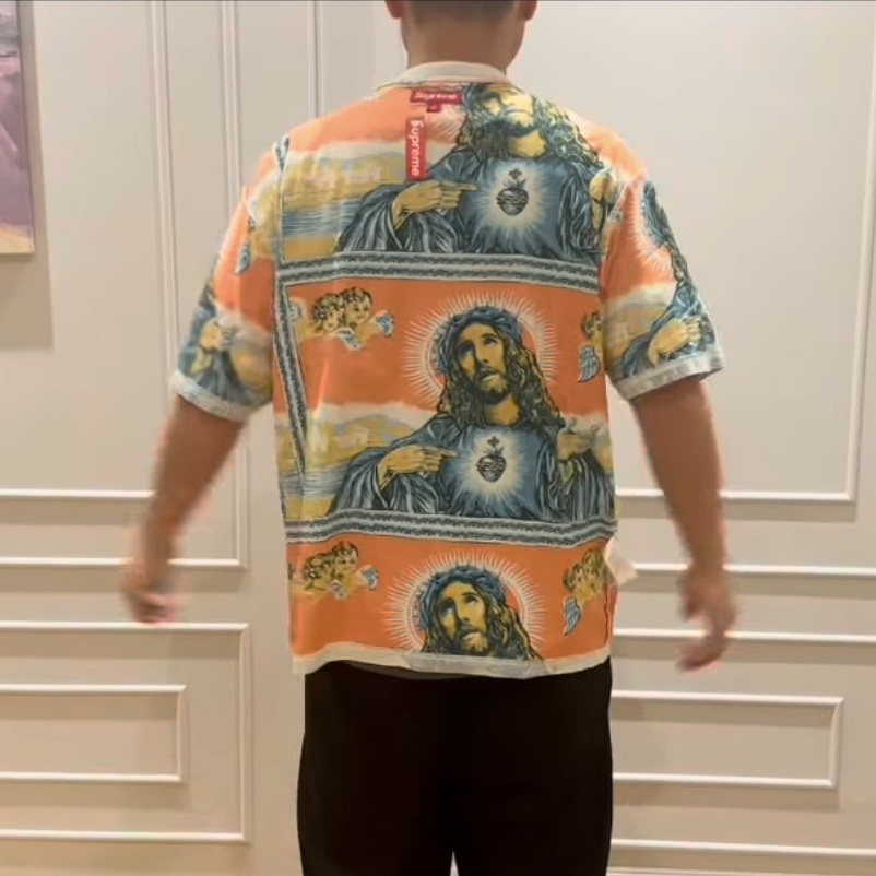 Supreme Jesus T-Shirt Multicolor - 25FW 착용 스타일 - 3