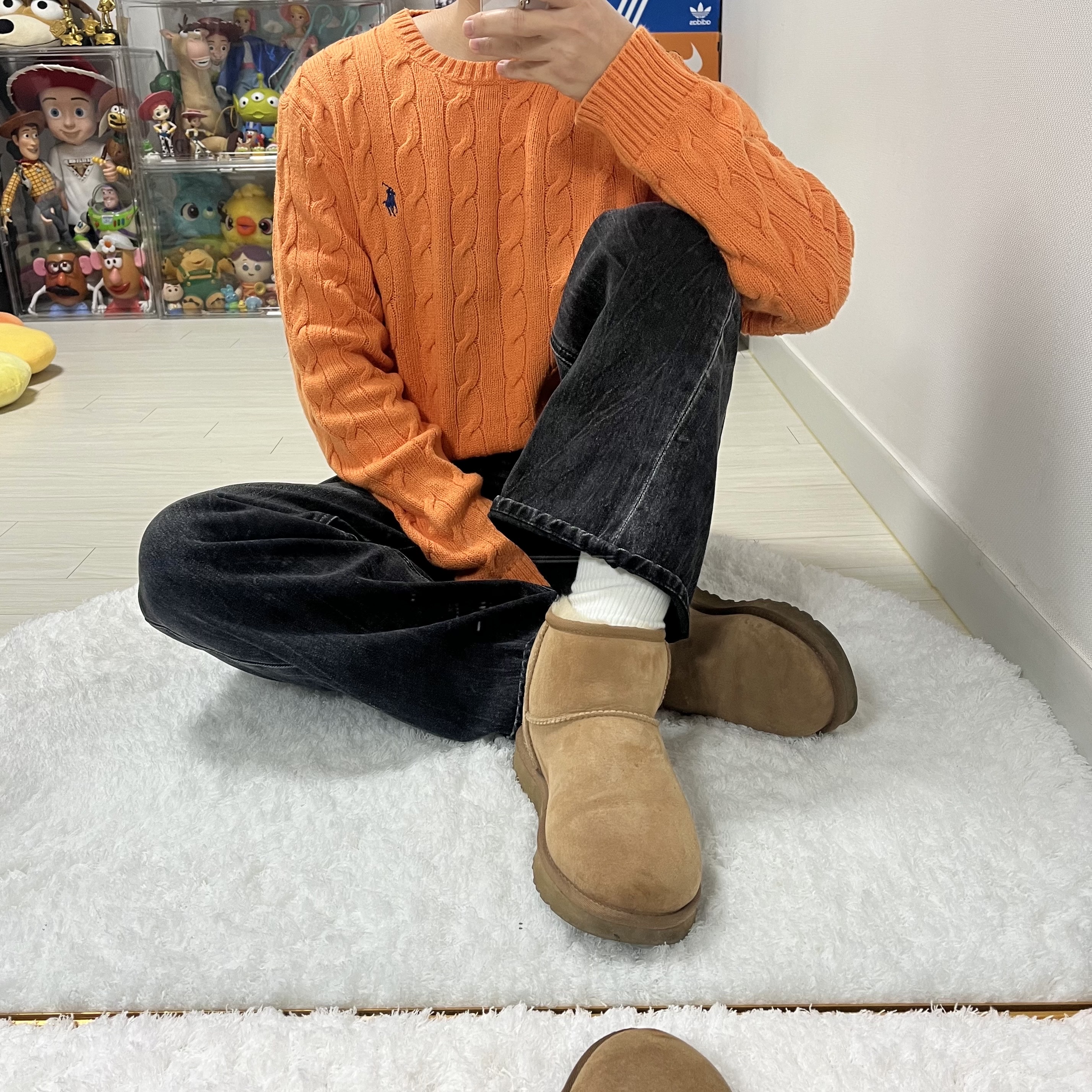 [30% 적립] Polo Ralph Lauren Cable Knit Cotton Sweater Red - 24FW 착용 스타일 - 3