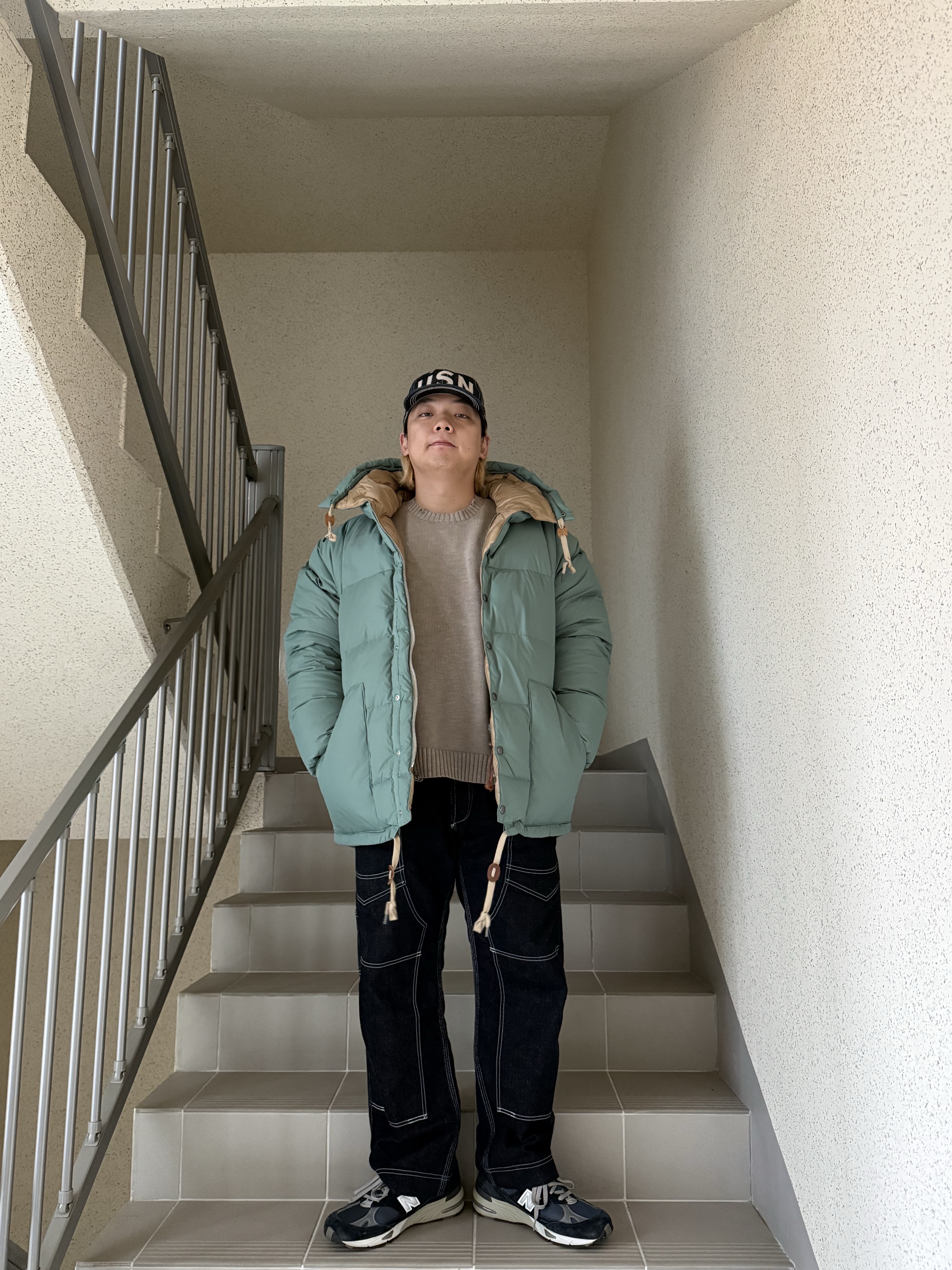 New Balance 991 Made in UK Navy 착용 스타일 - 7