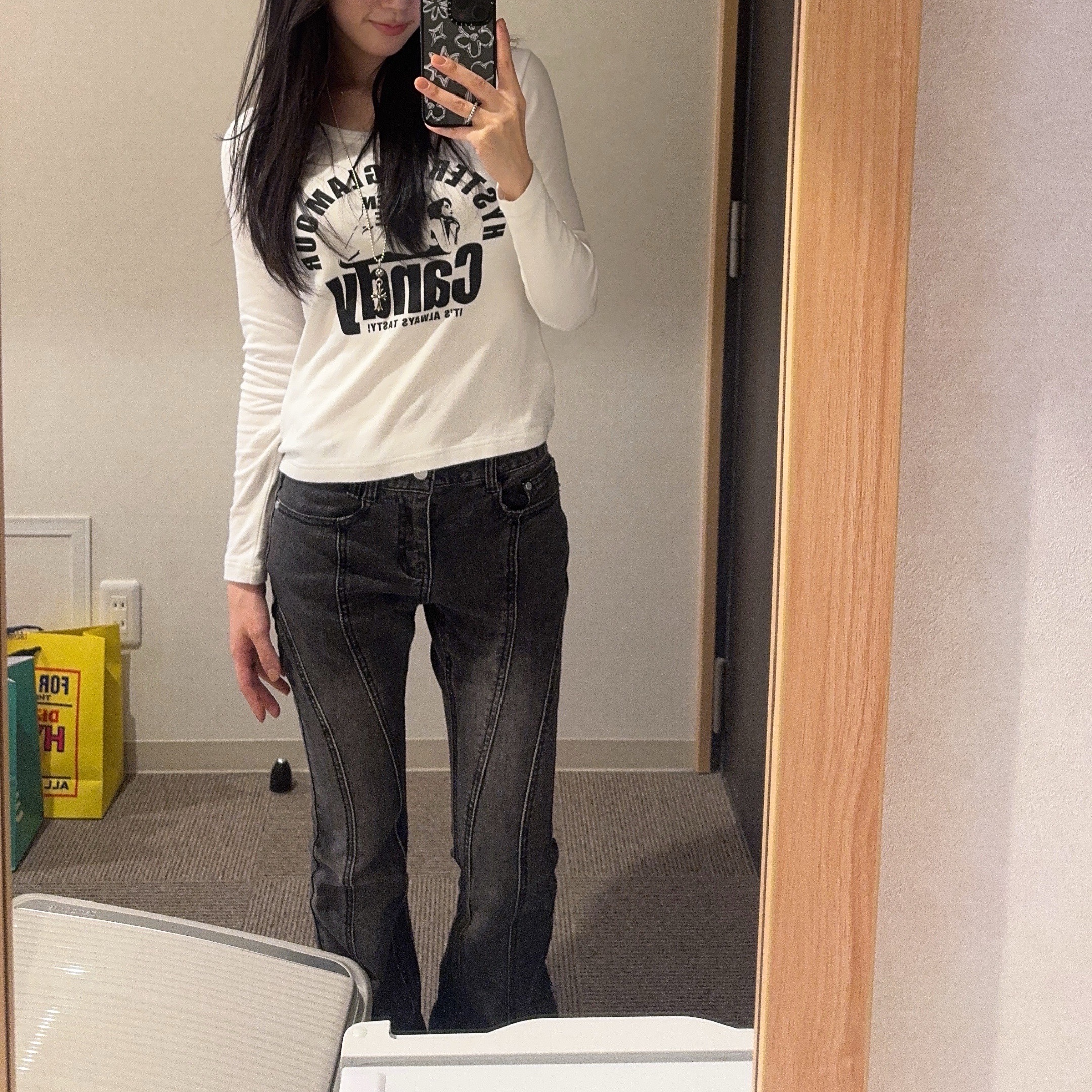 (W) Hysteric Glamour Queen Size Candy Chibi T-Shirt White 착용 스타일