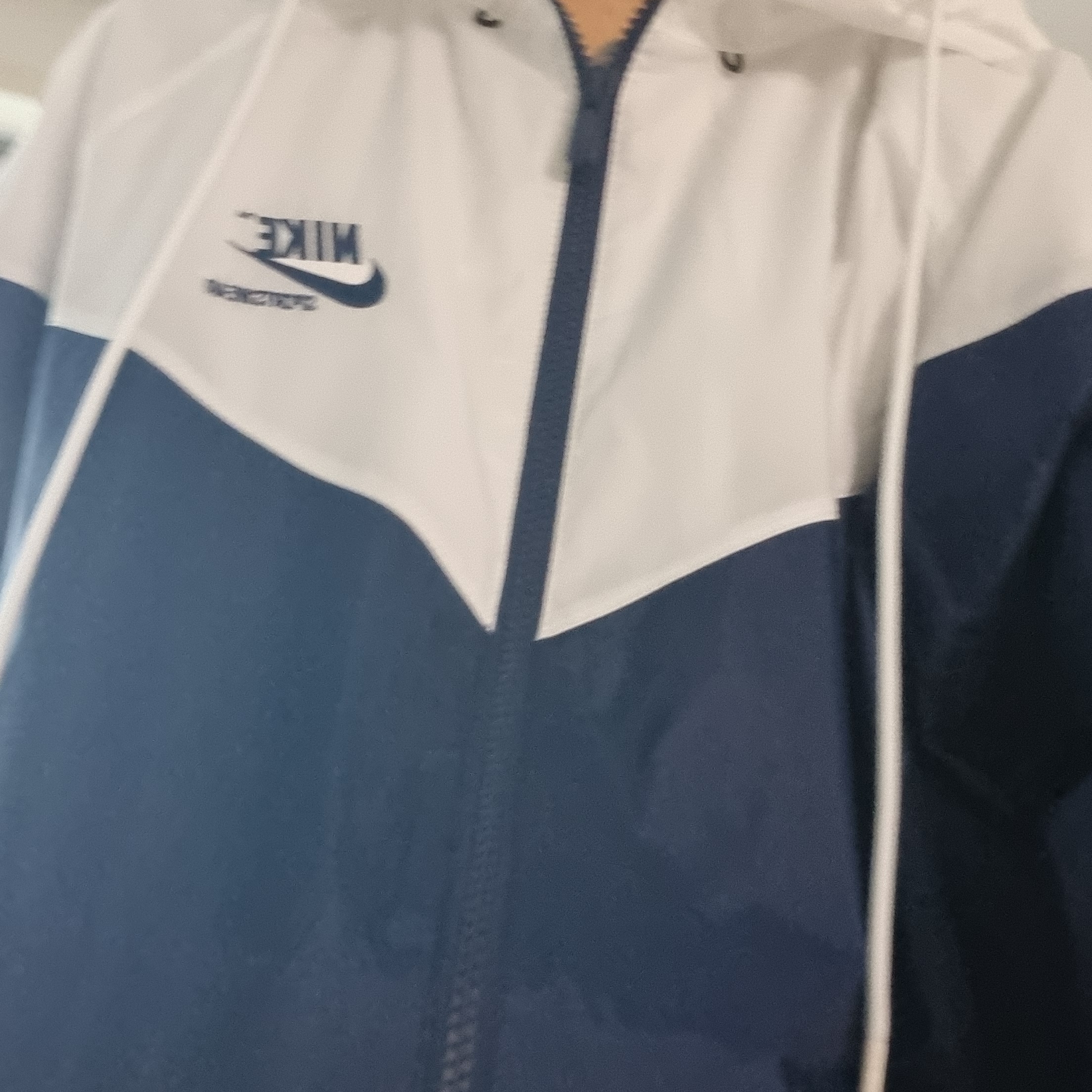 Nike Windrunner Woven Lined Jacket White Blue Void - Asia 착용 스타일