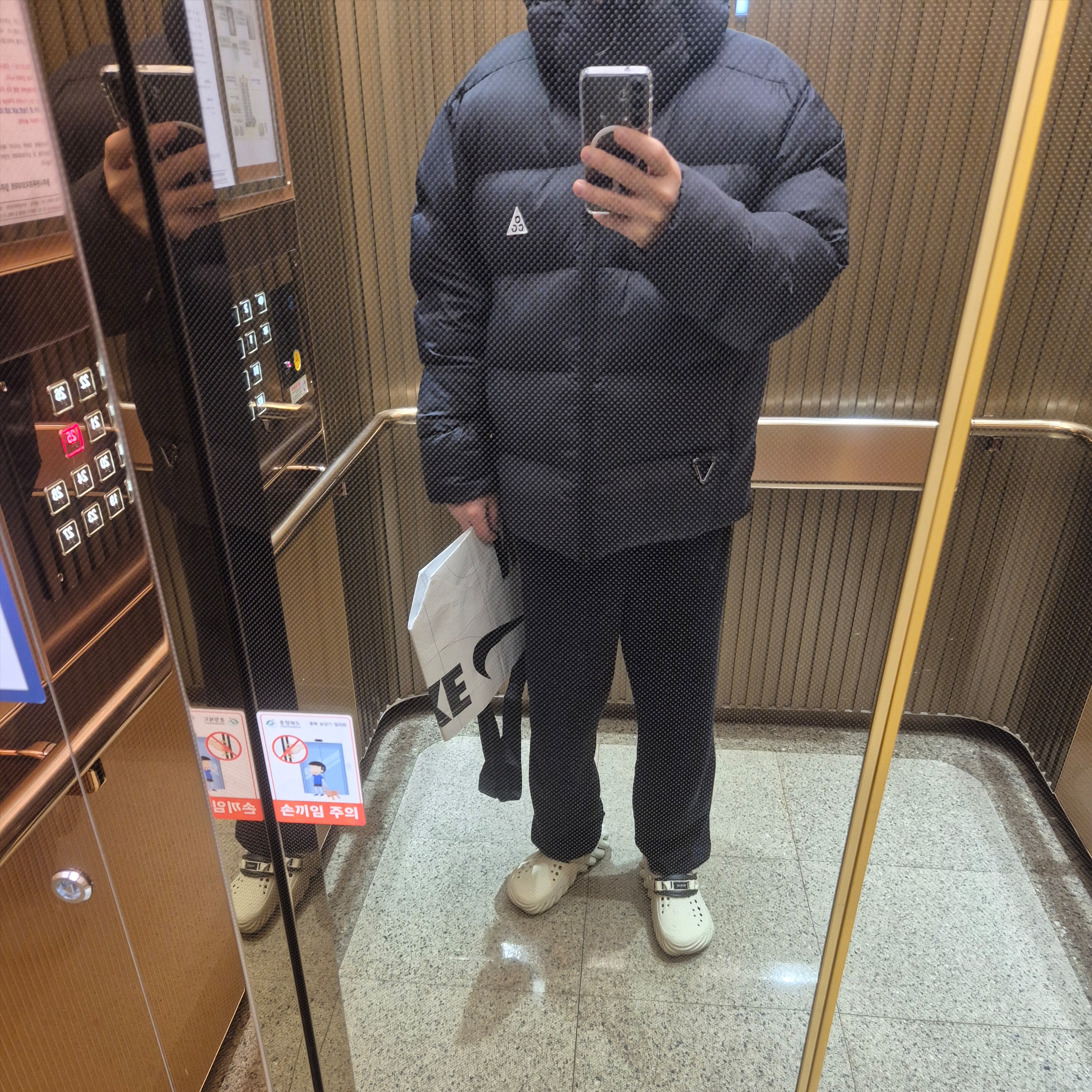 Nike ACG Therma-Fit ADV Lunar Lake Loose Hooded Jacket Black Summit White - Asia 착용 스타일