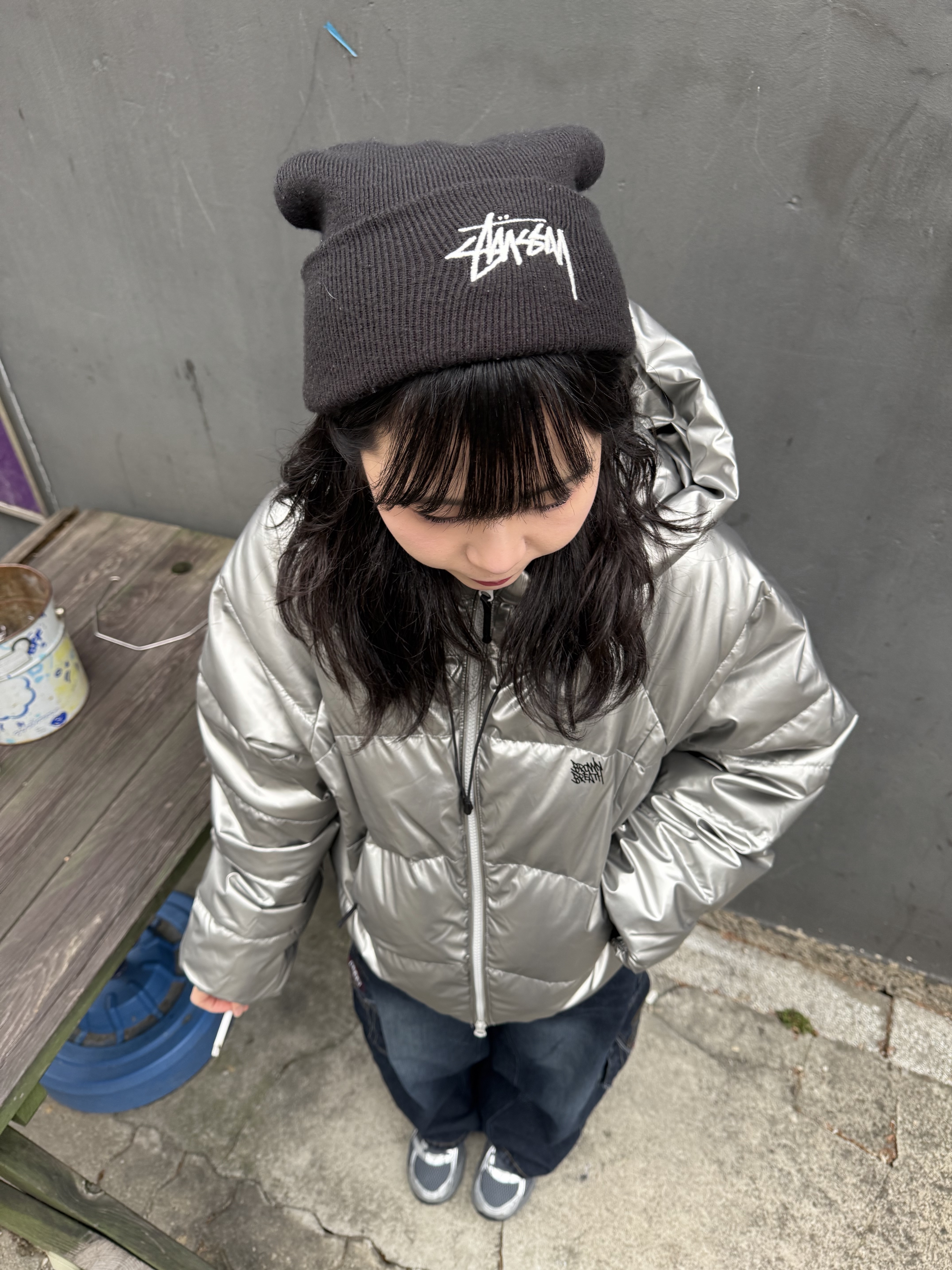 Nike x Stussy Cuff Beanie Black, Asics Gel-1130 Steel Grey Pure Silver 착용 스타일