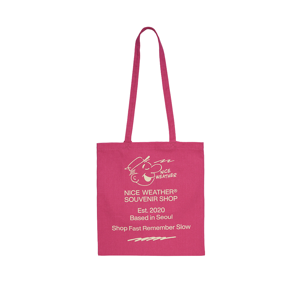 나이스 어패럴 수베니어 가이 토트백 핑크(Nice Weather Apparel Souvenir Guy Tote Bag Pink)