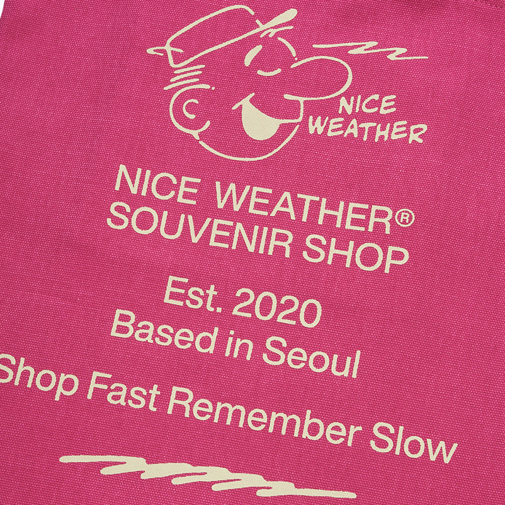 나이스 어패럴 수베니어 가이 토트백 핑크(Nice Weather Apparel Souvenir Guy Tote Bag Pink) - 3