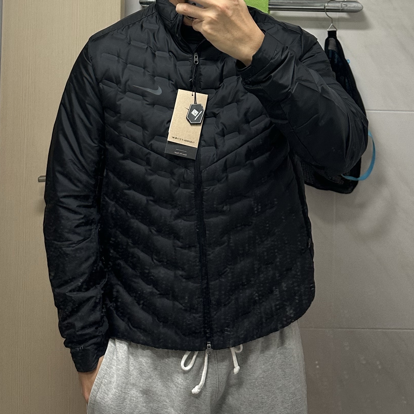 Nike Therma-Fit ADV Aeroloft Repel Down Running Jacket Black - Asia 착용 스타일