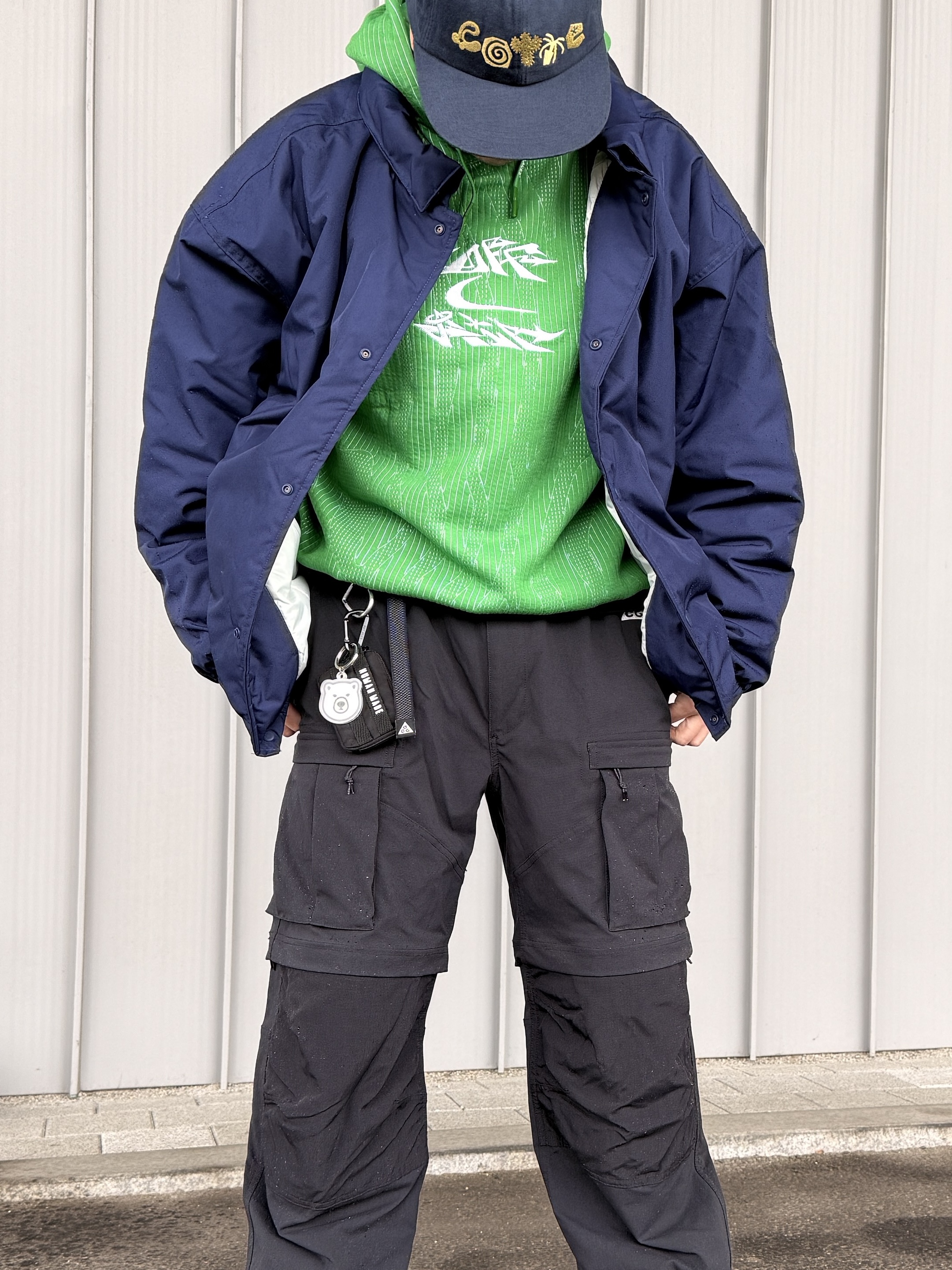 COTTE Doodle Garden 6Panel Cap Navy, Human Made Military Card Case Black 착용 스타일