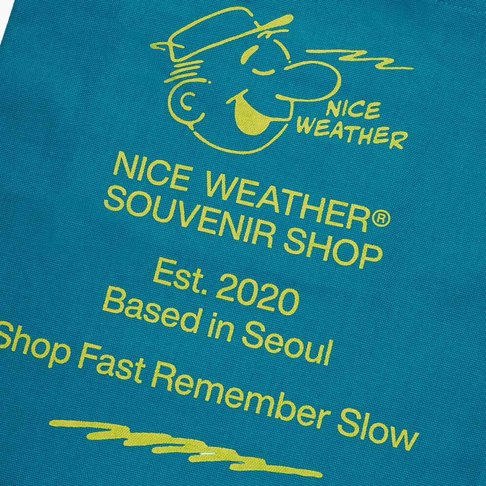 나이스 어패럴 수베니어 가이 토트백 터쿼이즈(Nice Weather Apparel Souvenir Guy Tote Bag Tourquise) - 3