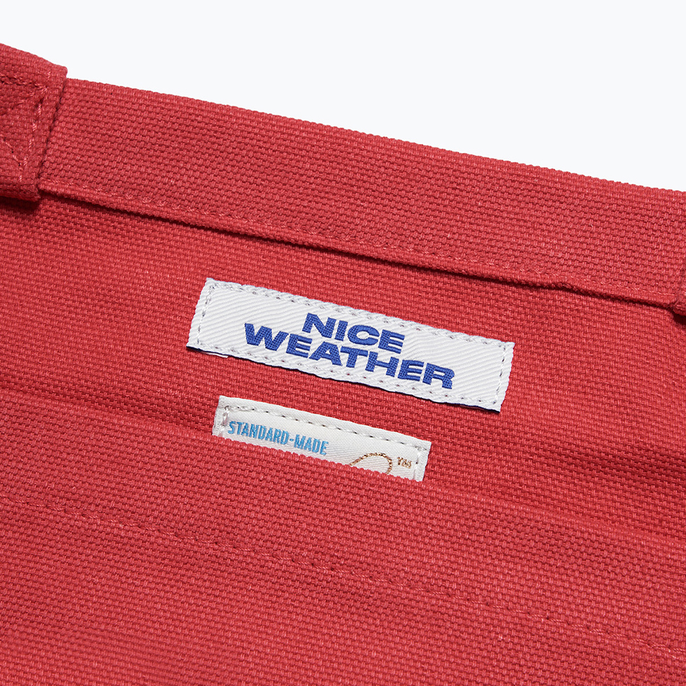 나이스 어패럴 수베니어 가이 토트백 레드(Nice Weather Apparel Souvenir Guy Tote Bag Red) - 4