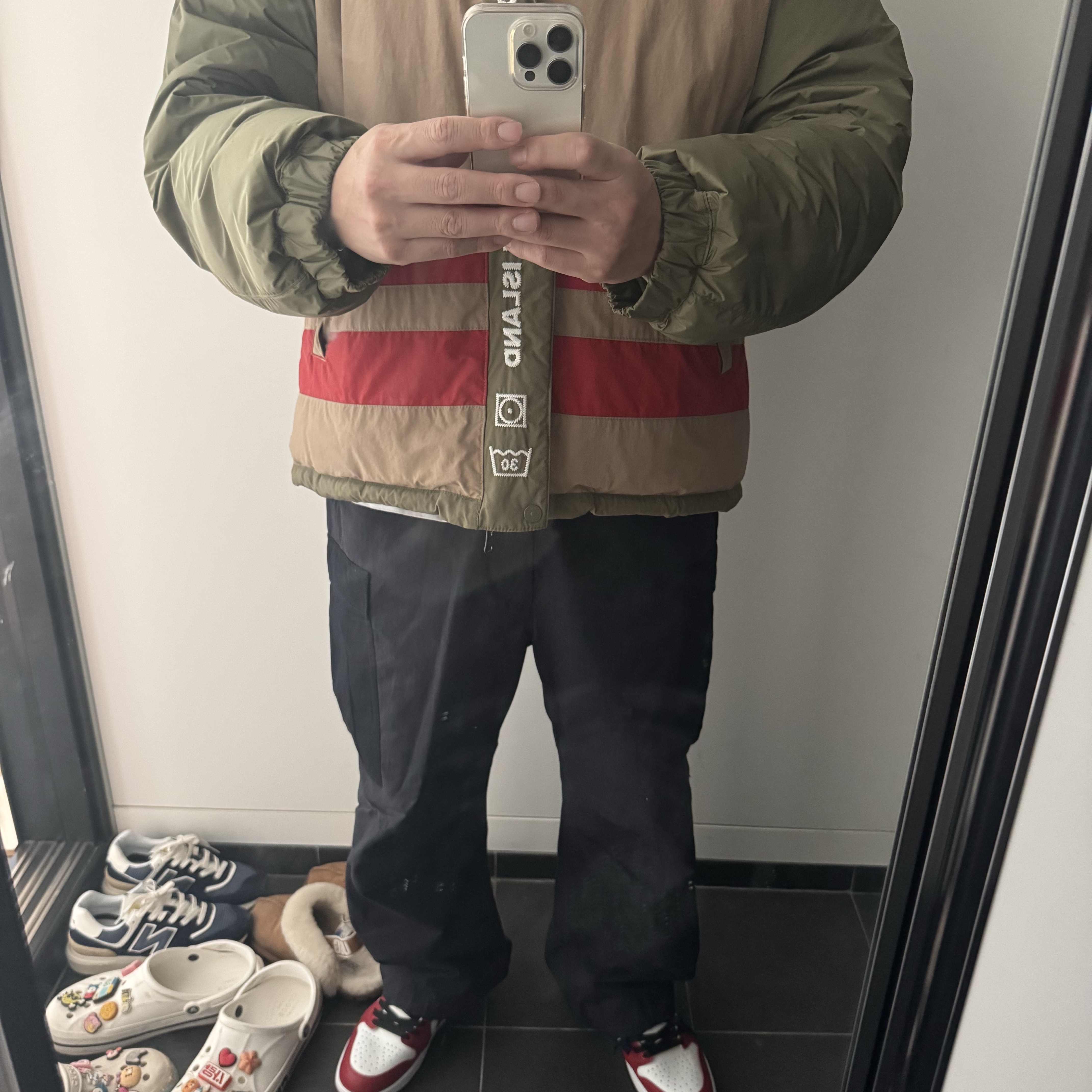 Nanamica Cargo Pants Navy, Jordan 1 Retro Low OG Chicago 착용 스타일