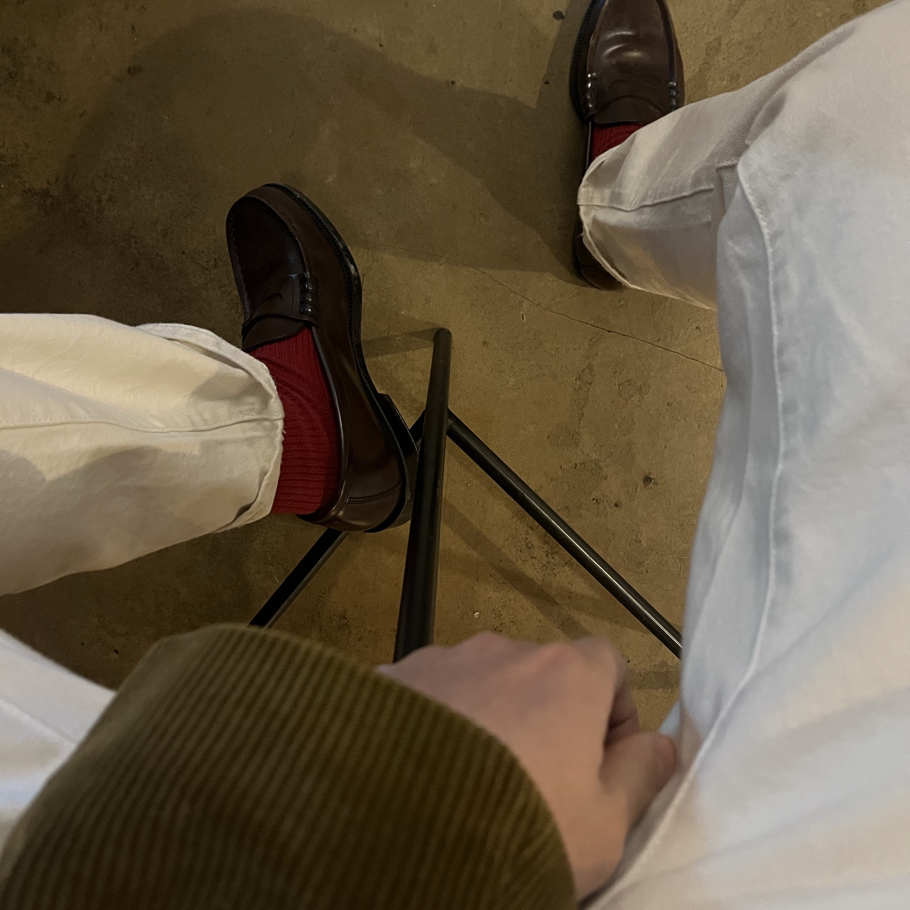 Haruta HS-906 Penny Loafer Brown 착용 스타일
