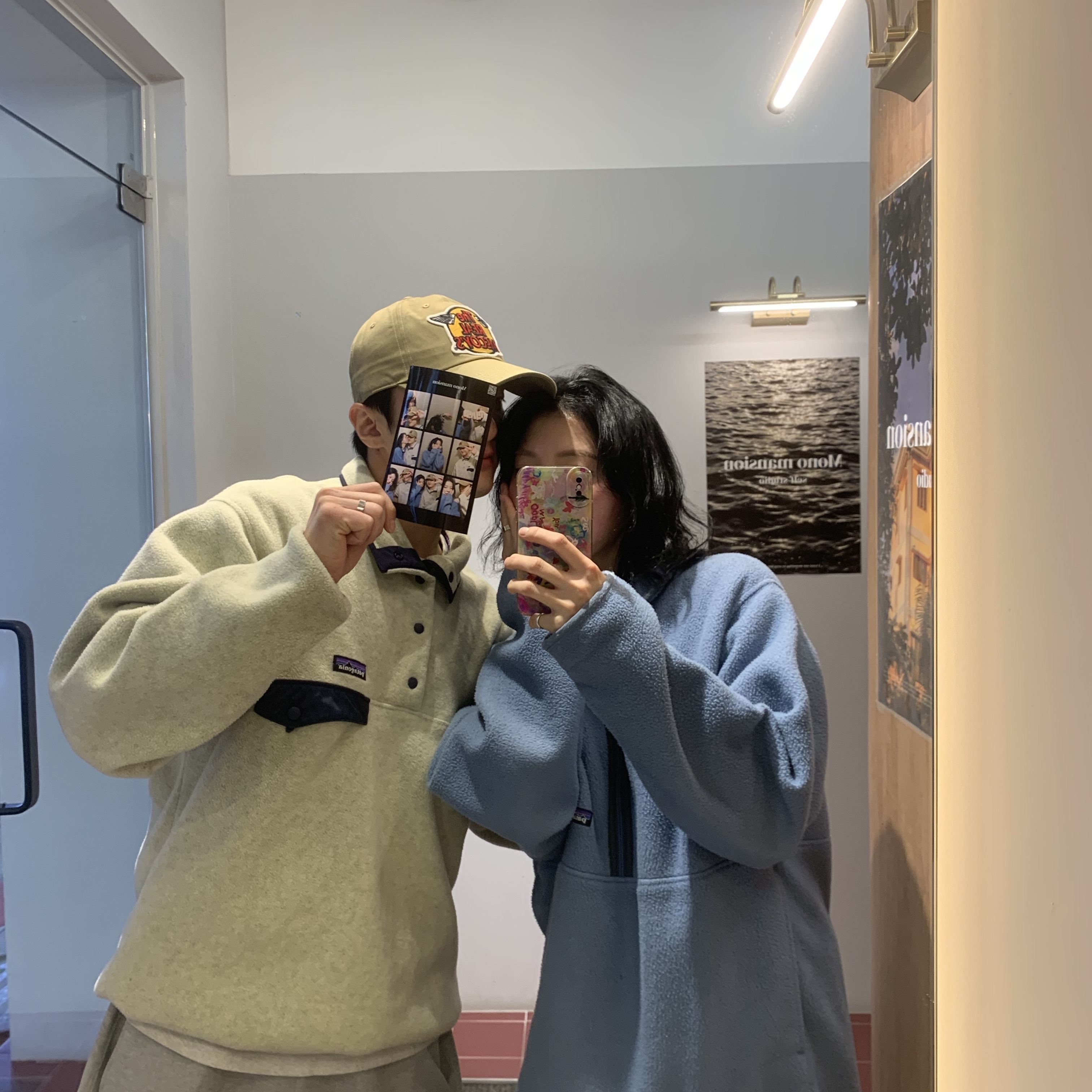 Patagonia Synchilla Snap-T Fleece Pullover Oatmeal Heather 착용 스타일