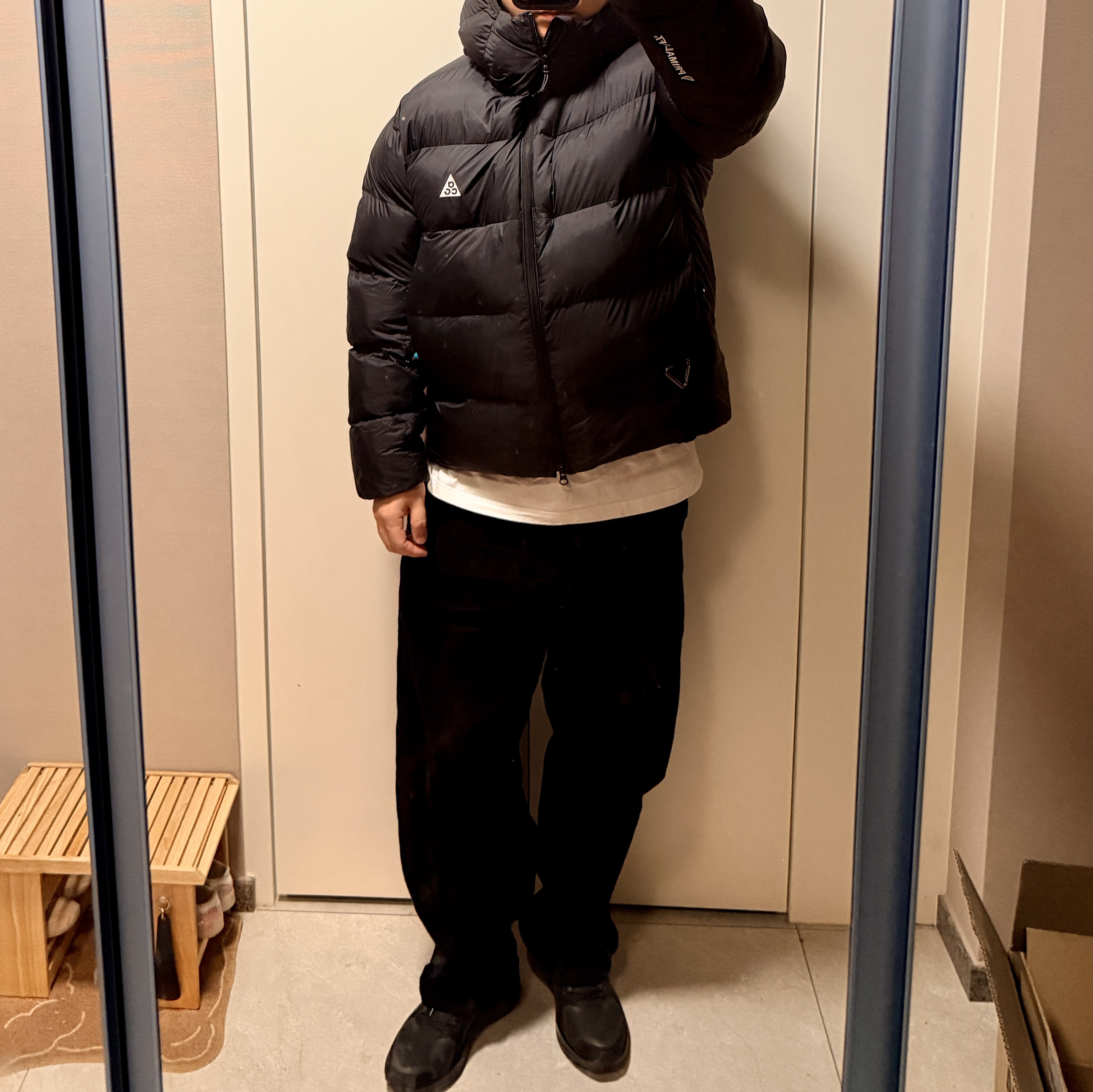 Nike ACG Therma-Fit ADV Lunar Lake Loose Hooded Jacket Black Summit White - Asia, Nike x Supreme x GOODENOUGH Air Force 1 Low White - 25SS 착용 스타일 - 3