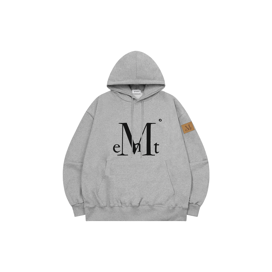 무센트 와디 아플리케 로고 후드 티 남녀공용 그레이(MUCENT Wadi Applique Logo Hood T Gray)