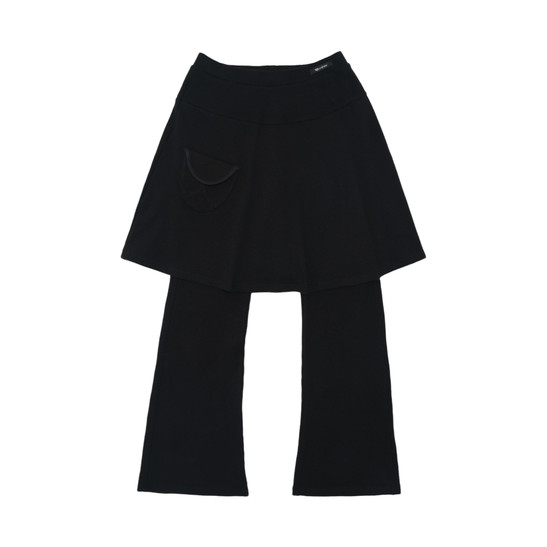2ECPT001B mihev Jacquard Low-Rise Pants & Skirt Set Black