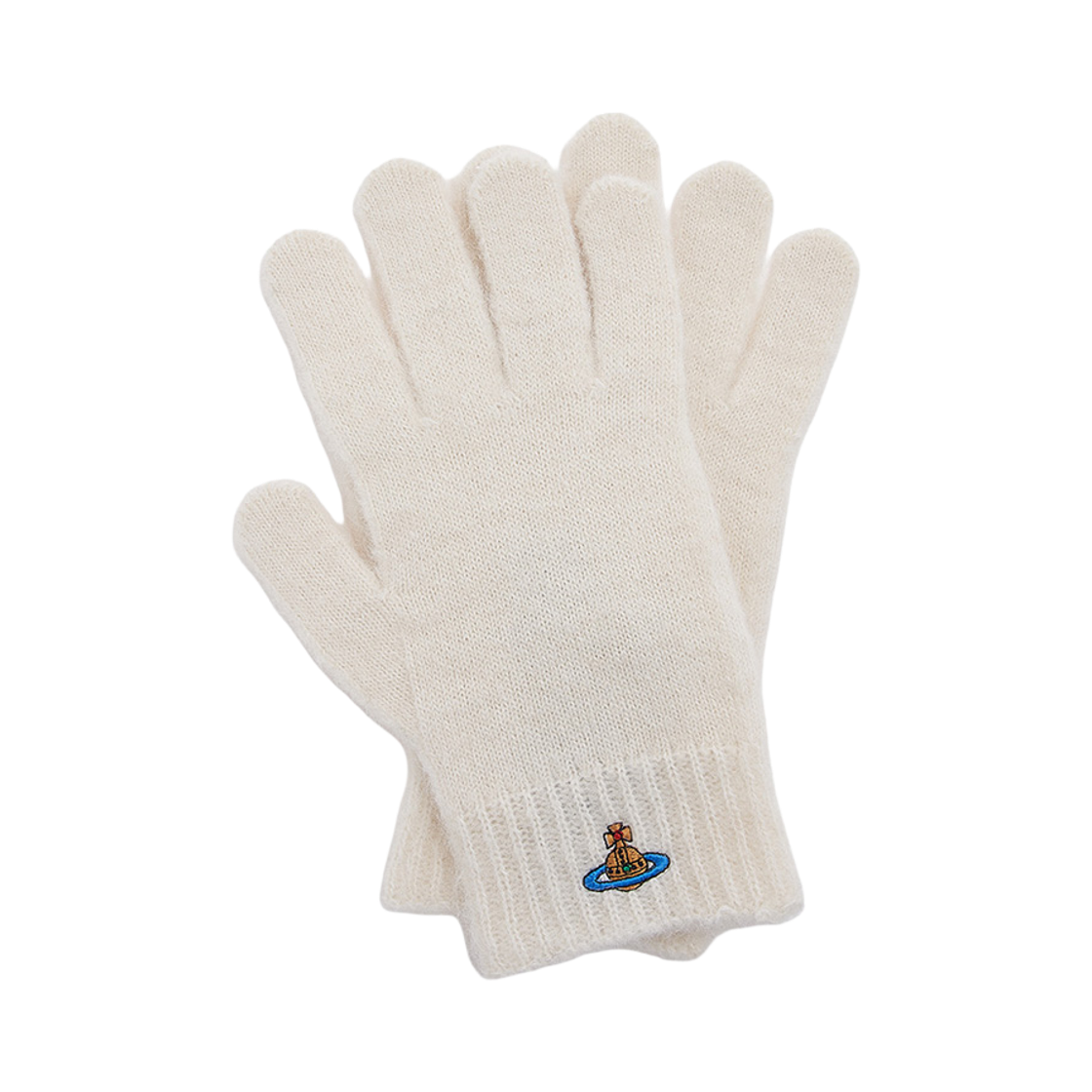8202003B-K006A-A401 (W) Vivienne Westwood Fluffy Gloves White