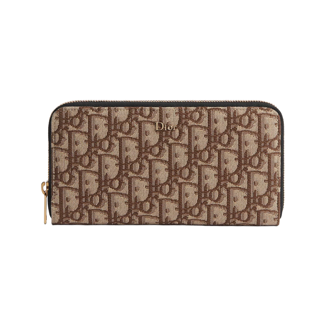 2ESBC252YYE-H45E Dior Oblique Jacquard Zipped Long Wallet Brown