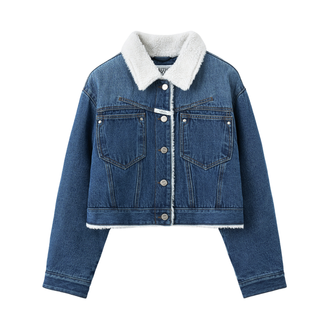 - Marithe Francois Girbaud Heritage Denim Shearling Jacket Blue