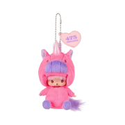 Monchhichi x Shinako Bebichhichi SS Big Face Unicorn Key Chain Pink