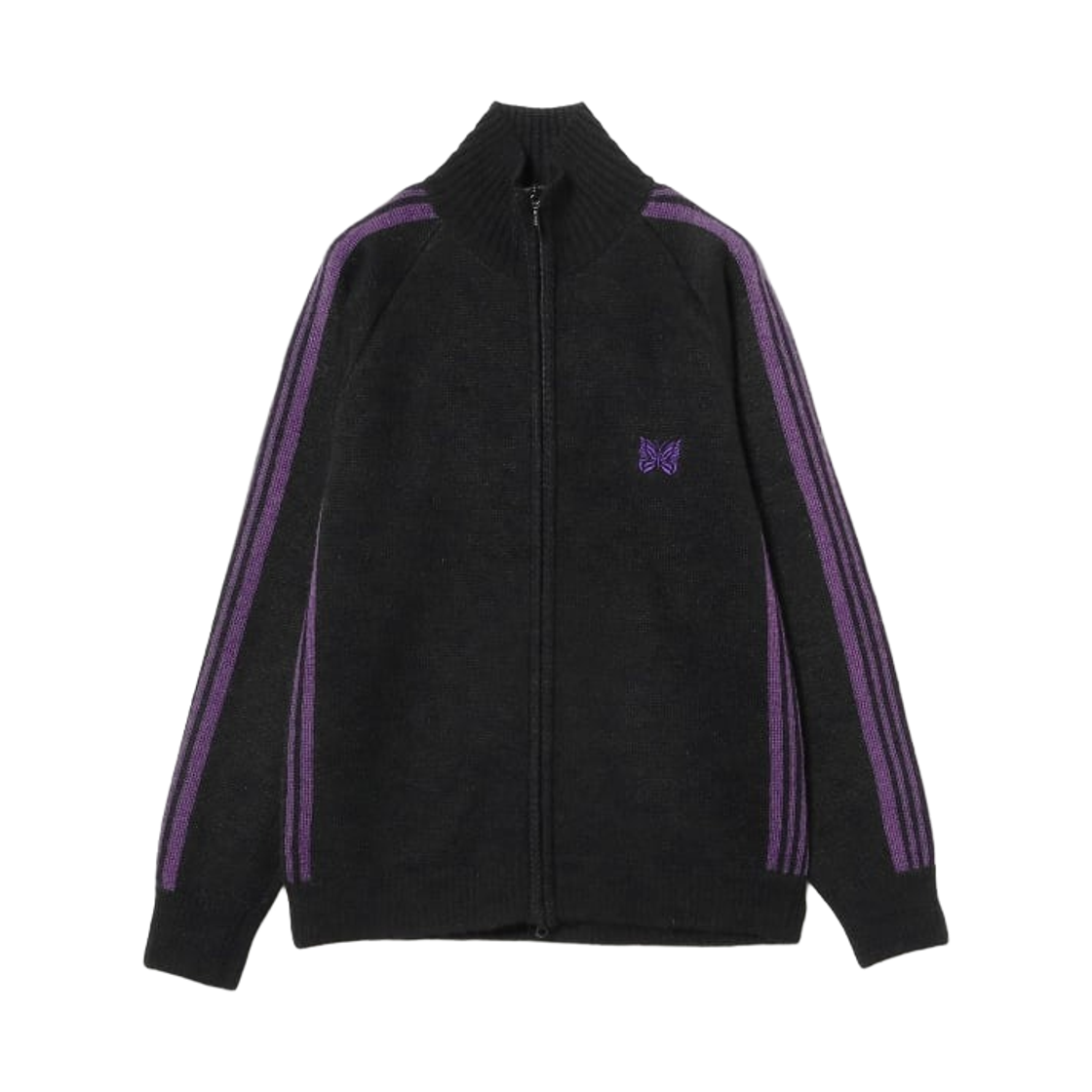 니들스 x 빔즈 모헤어 트랙 자켓 블랙 퍼플(Needles x Beams Mohair Track Jacket Black Purple)