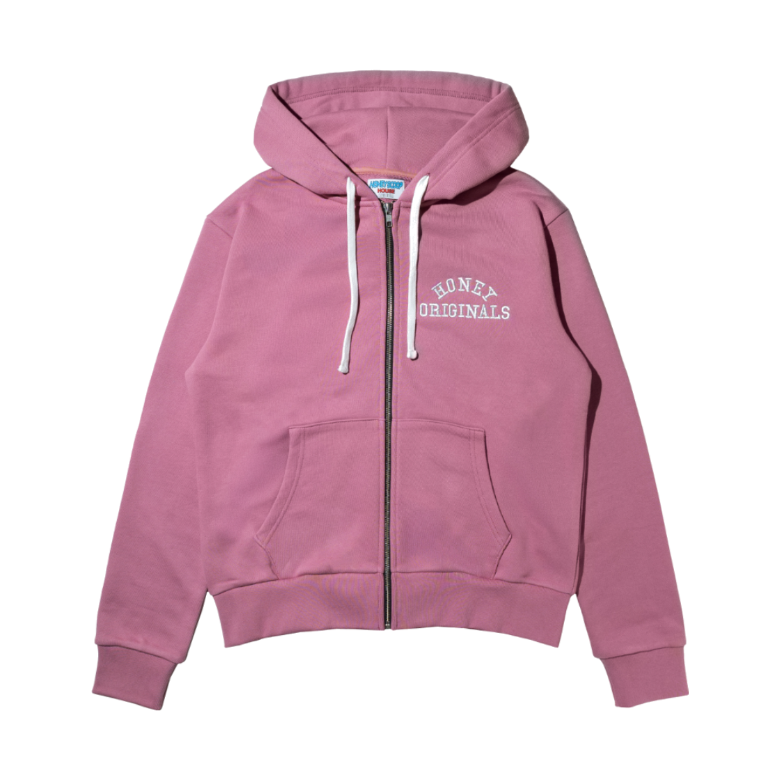 허니스쿱하우스 허니 오리지널스 집업 후디드 스웨트셔츠 핑크(Honey Scoop House Honey Originals Zip Up Hooded Sweatshirt Pink)