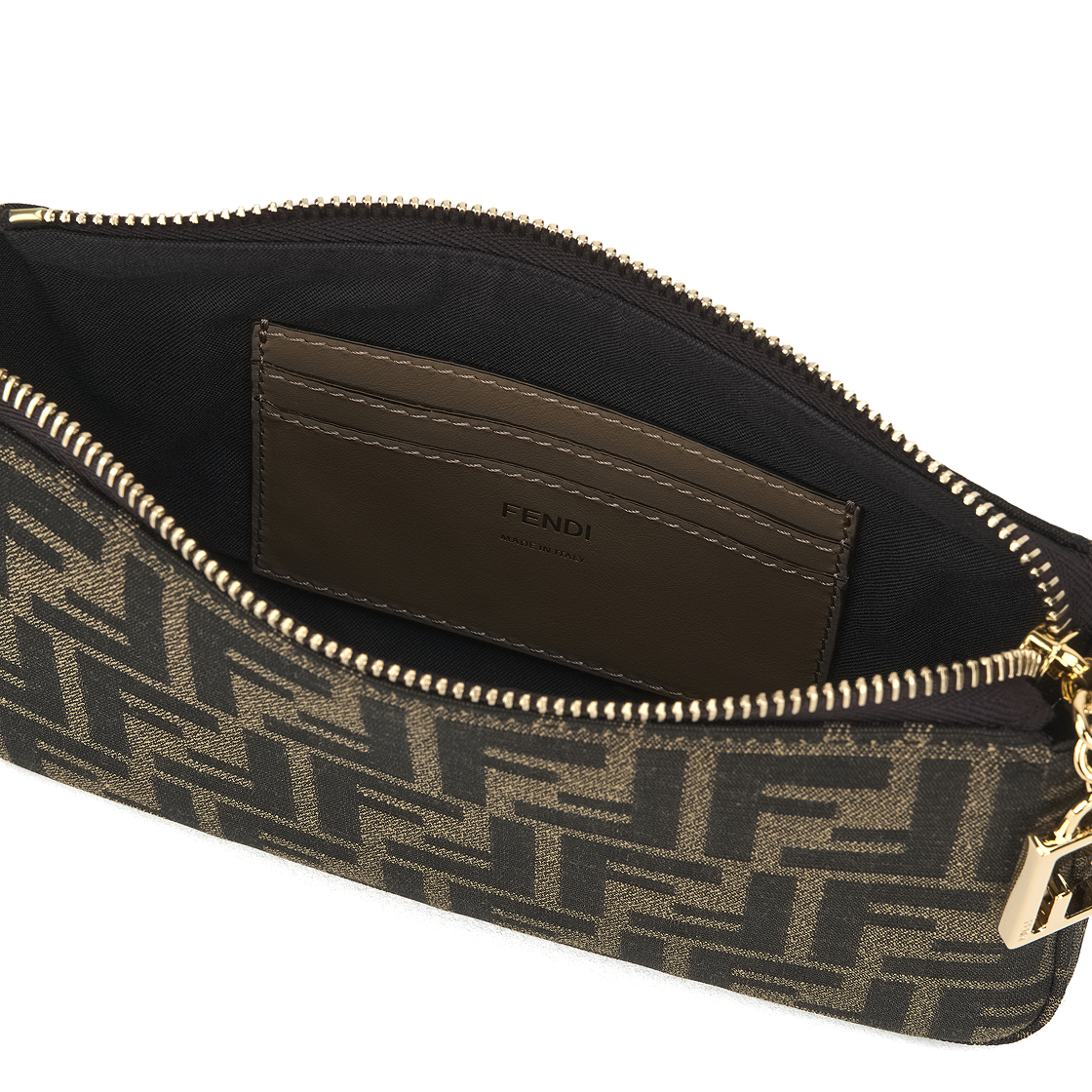 펜디 바게트 자카드 FF 패브릭 체인 파우치 백 브라운(Fendi Baguette Jacquard FF Fabric Chain Pouch Bag Brown) - 6
