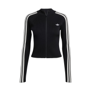 (W) Adidas Adicolor 3-Stripes Slim Knit Track Top Black - KR Sizing