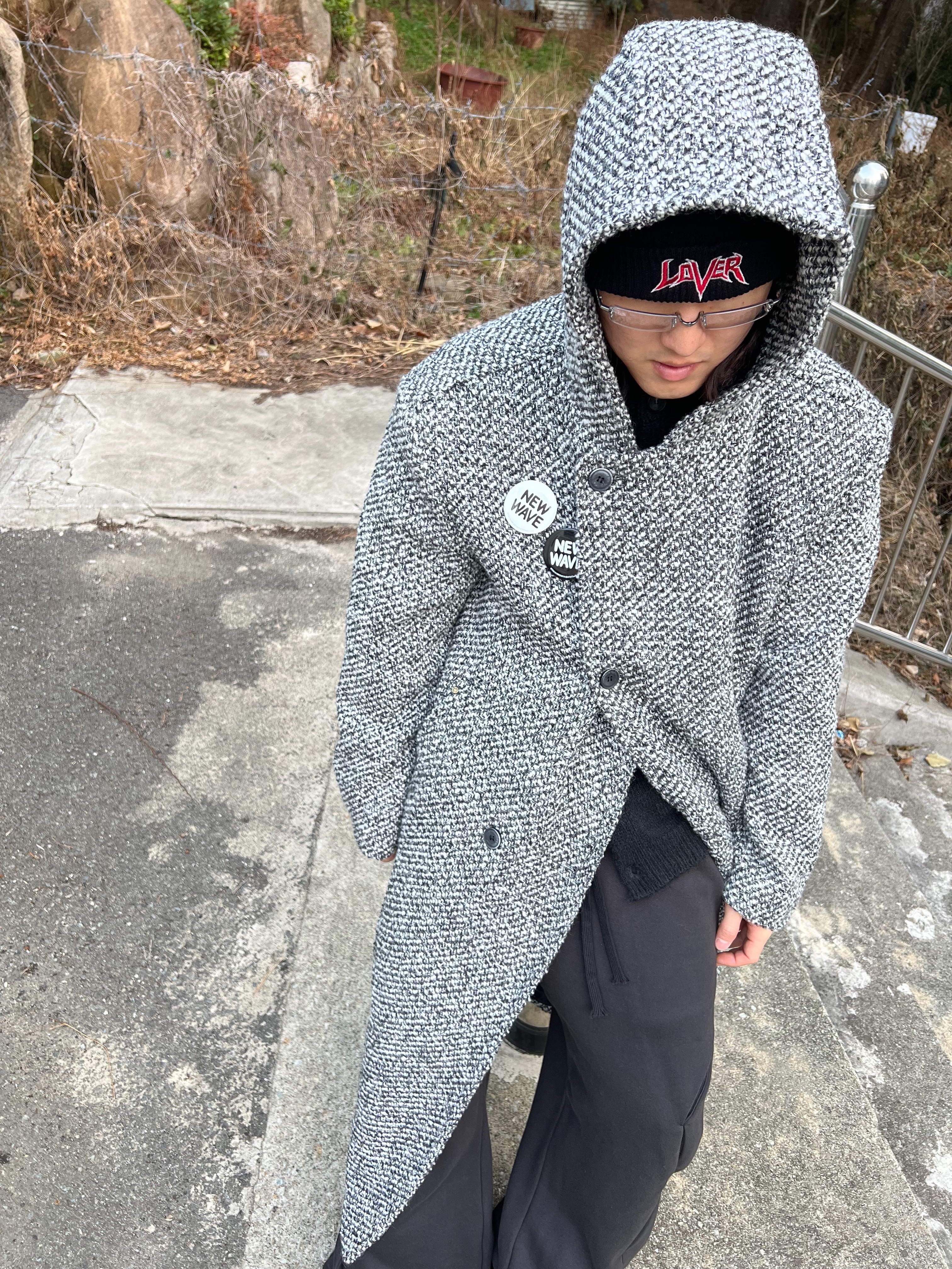 Civision by CSC Lovers Beanie, Gentle Monster Paranoyd 02 Silver Clear 착용 스타일 - 1