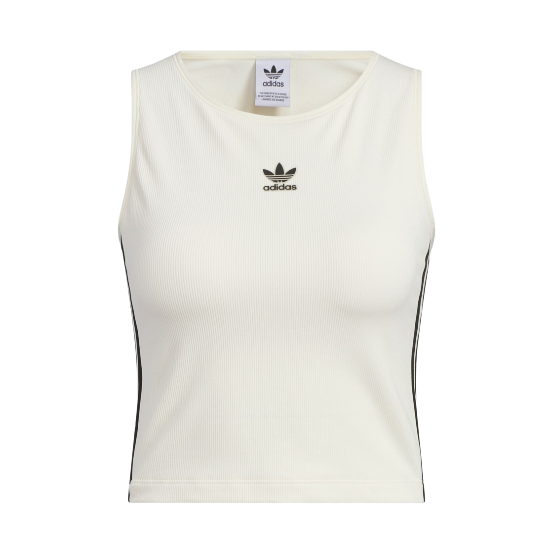 (W) 아디다스 삼선 패디드 탱크 탑 크림 화이트 - KR 사이즈((W) Adidas 3-Stripes Padded Tank Top Cream White - KR Sizing) - 1