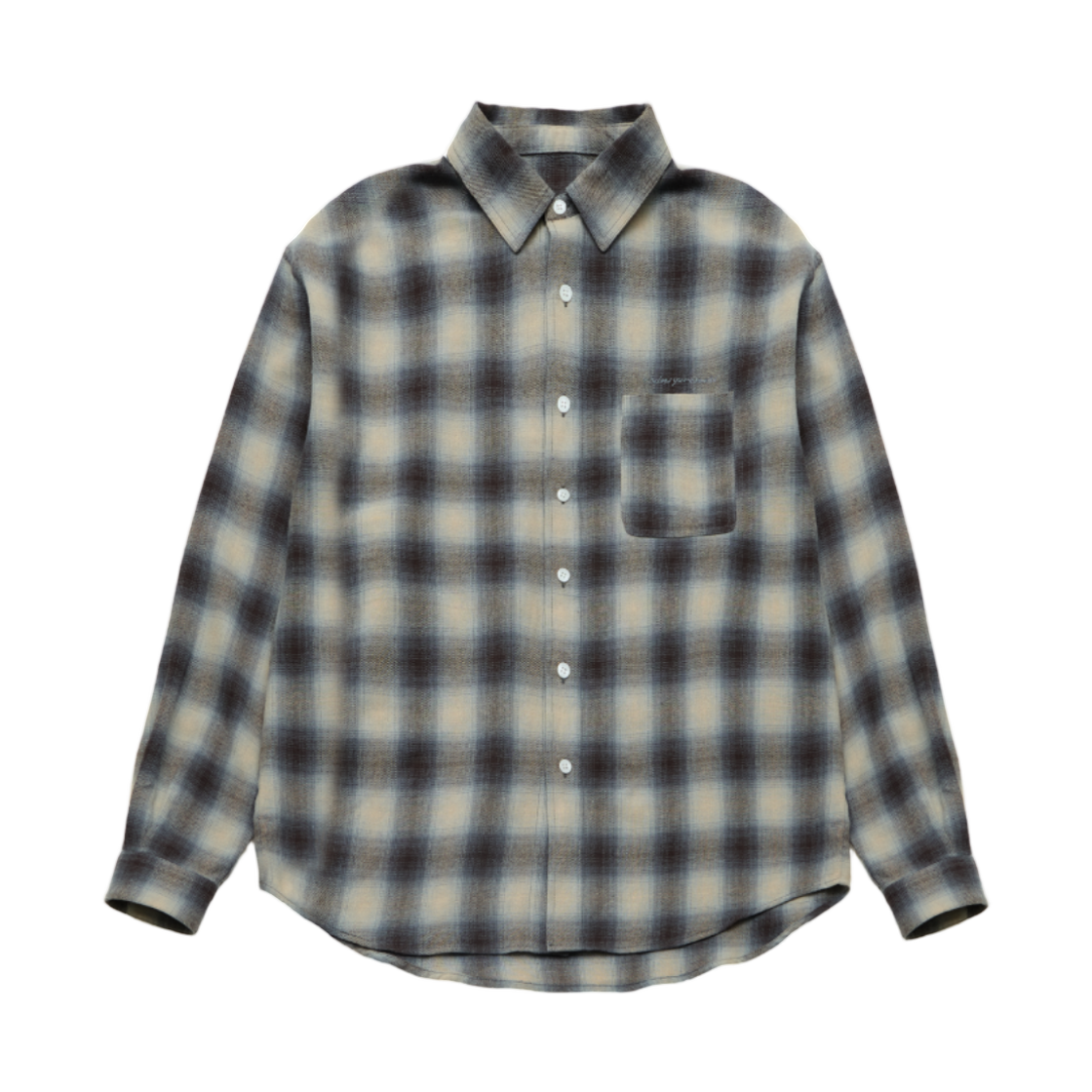 BDNS25FW05 BDNS Ombre Check Shirts Grey