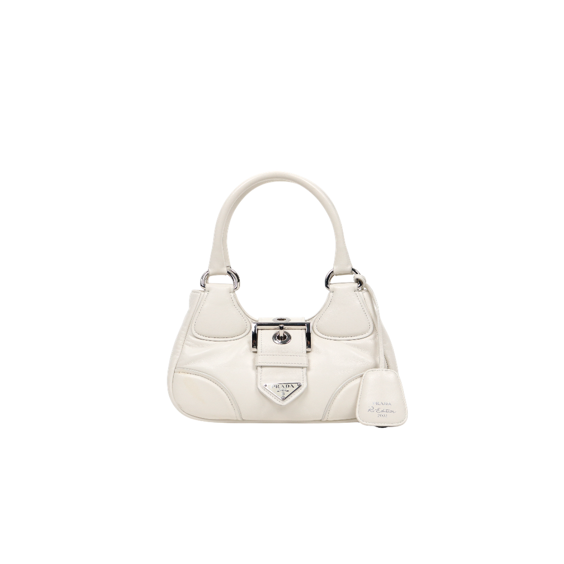 프라다 화이트 레더 문 패딩 토트백 C-A43813(Prada White Leather Moon Padding Tote Bag C-A43813) - 1