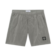 Stone Island B100004 Nylon Metal in Econyl Regular Fit Mid Length Swim Shorts with Pockets Pearl Grey - 26SS