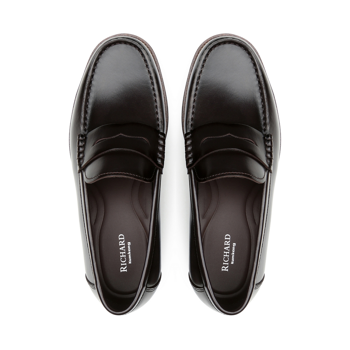 리차드 남성 투톤 웰트 페니로퍼 브라운(Richard Men’s Two-Tone Welt Penny Loafers Brown) - 4