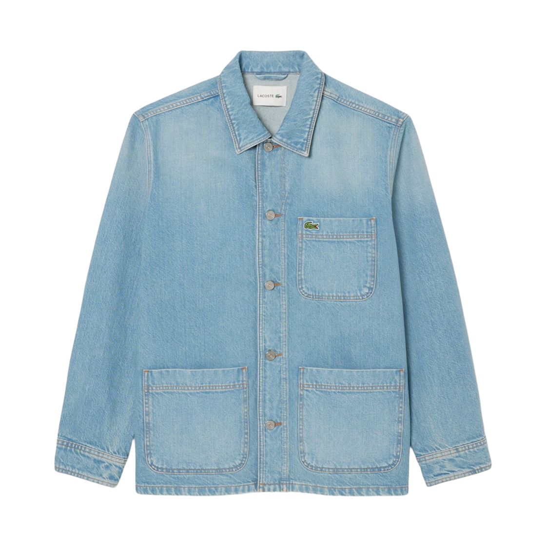 라코스테 헤비 코튼 데님 오버셔츠 블루(Lacoste Heavy Cotton Denim Overshirt Blue)