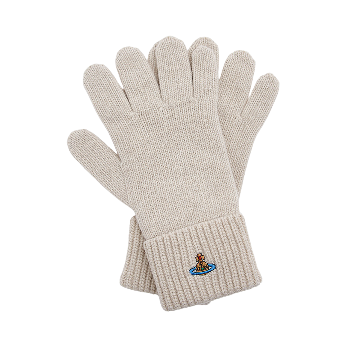 8202002R-K0065-A401 Vivienne Westwood Orb Logo Sporty Gloves White