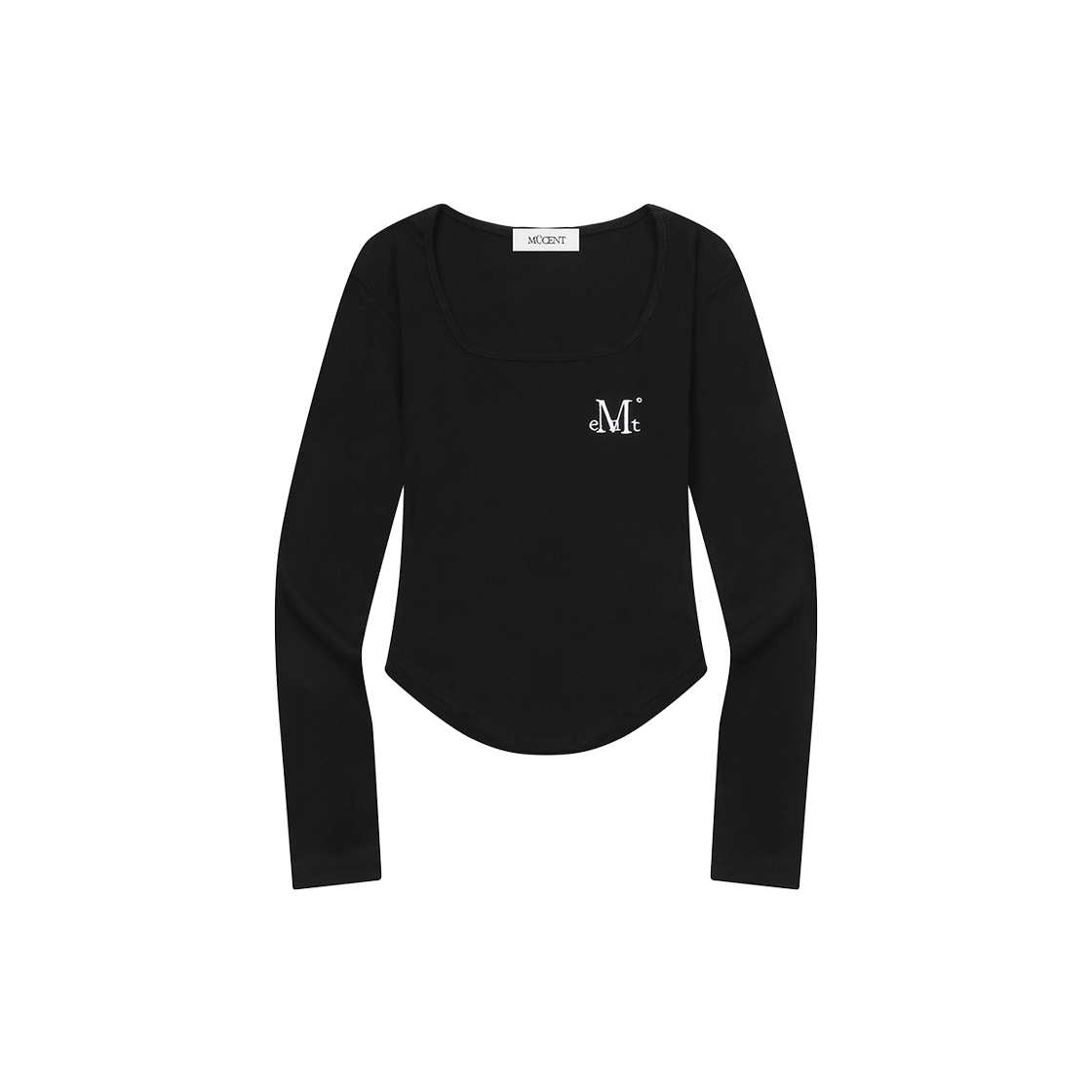 무센트 에이나 슬림핏 스퀘어넥 굴림티 (4컬러) 블랙(MUCENT Aeina Slim Fit Square Neck T (4Color) Black)