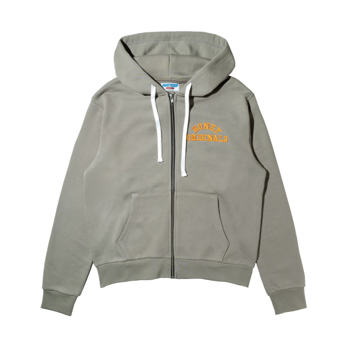 허니스쿱하우스 허니 오리지널스 집업 후디드 스웨트셔츠 그레이(Honey Scoop House Honey Originals Zip Up Hooded Sweatshirt Grey)
