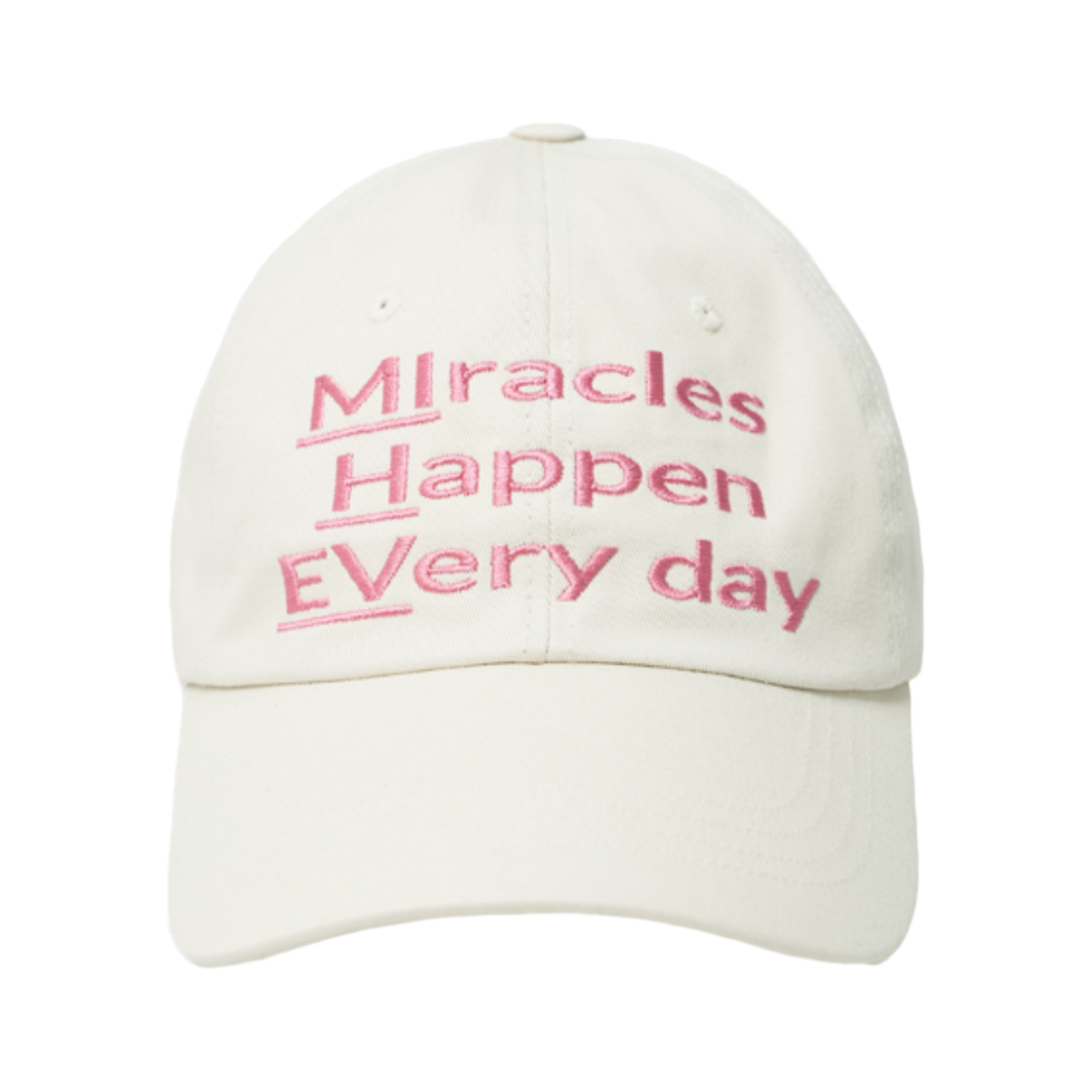 미헤브 미라클 해픈 에브리데이 볼캡 아이보리핑크(mihev MIracles Happen EVery day Ball Cap Ivory Pink)