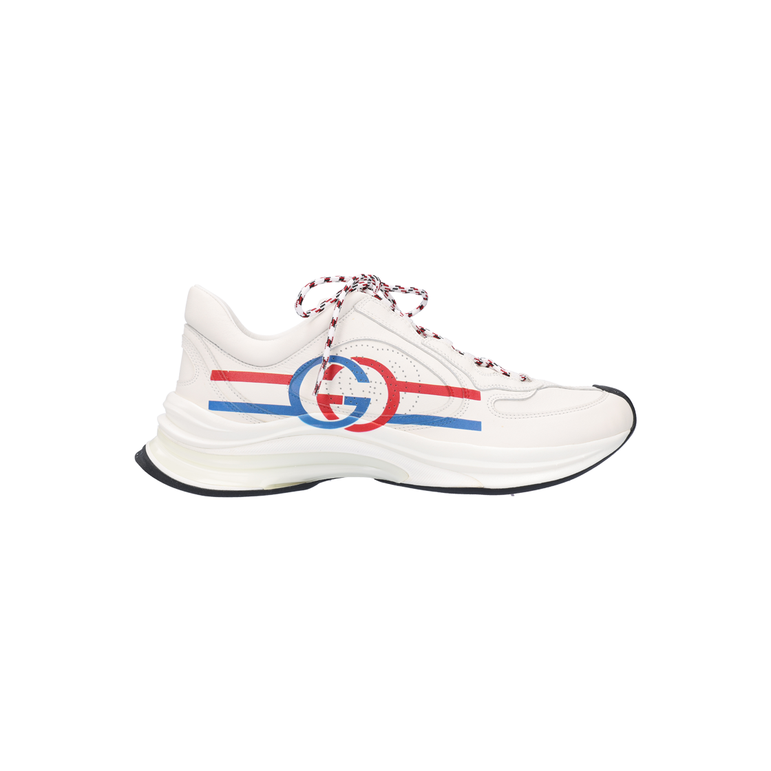 구찌 721111 구찌 런 스니커즈 레더 화이트 8(Gucci 721111 Run Sneakers Leather White 8) - 1
