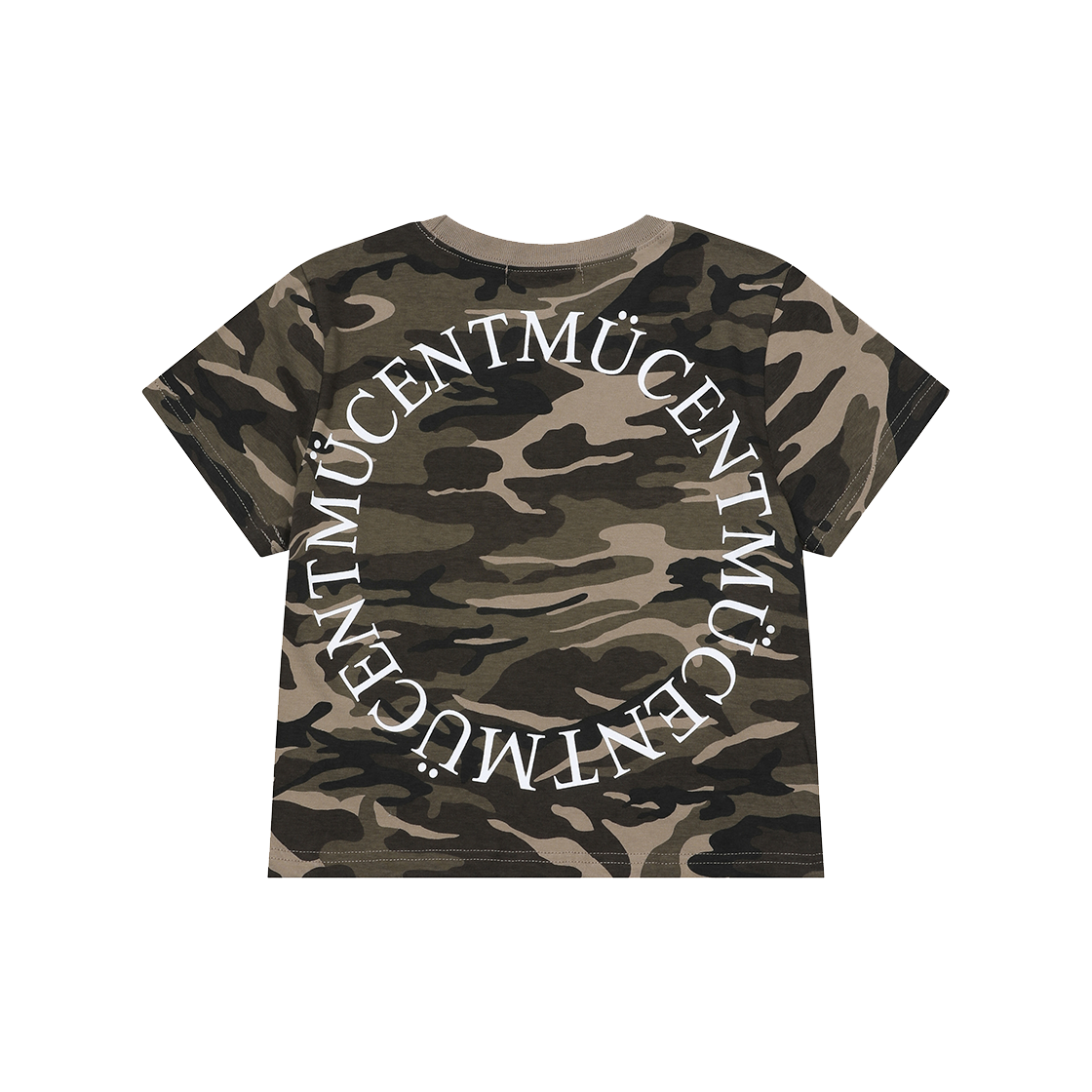 무센트 팅커 백 원형 로고 카모 반팔 티 남녀공용 카키(MUCENT Tinker Arc Back Logo Camo Half T Unisex Khaki)
