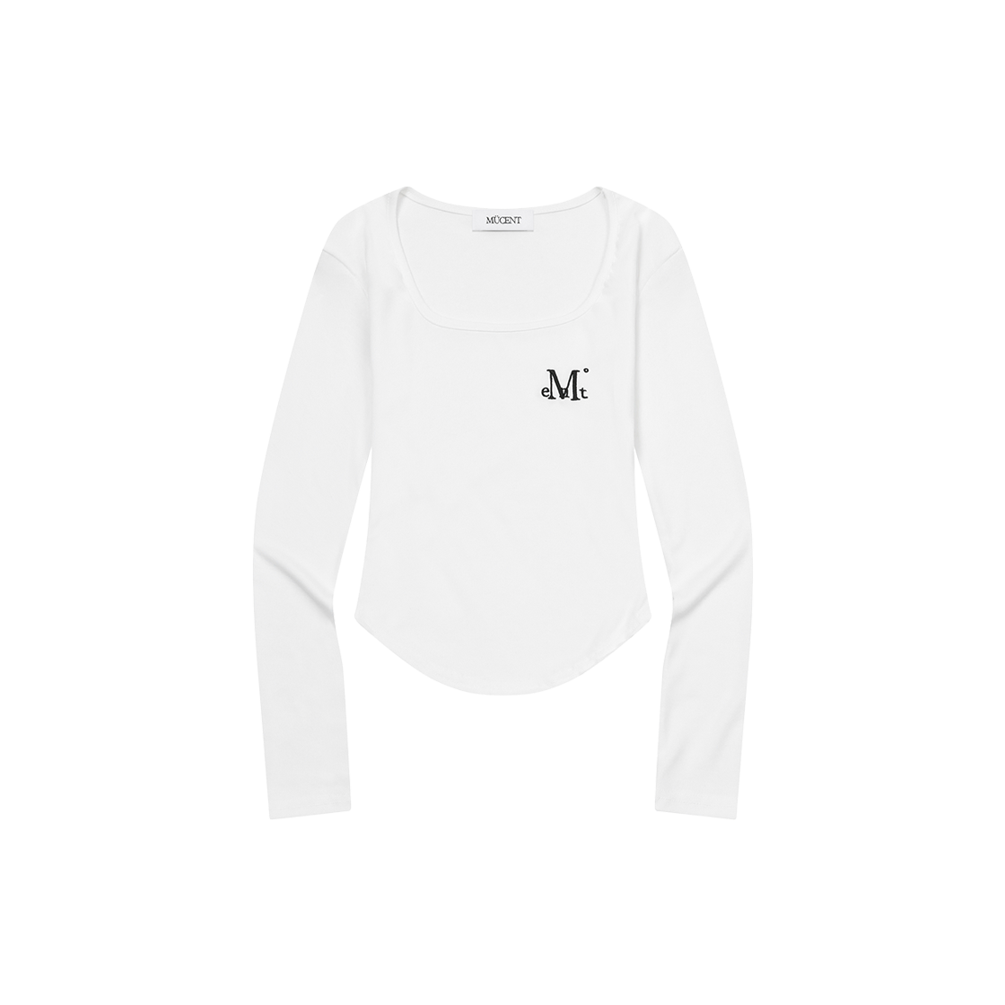 무센트 에이나 슬림핏 스퀘어넥 굴림티 (4컬러) 화이트(MUCENT Aeina Slim Fit Square Neck T (4Color) White)