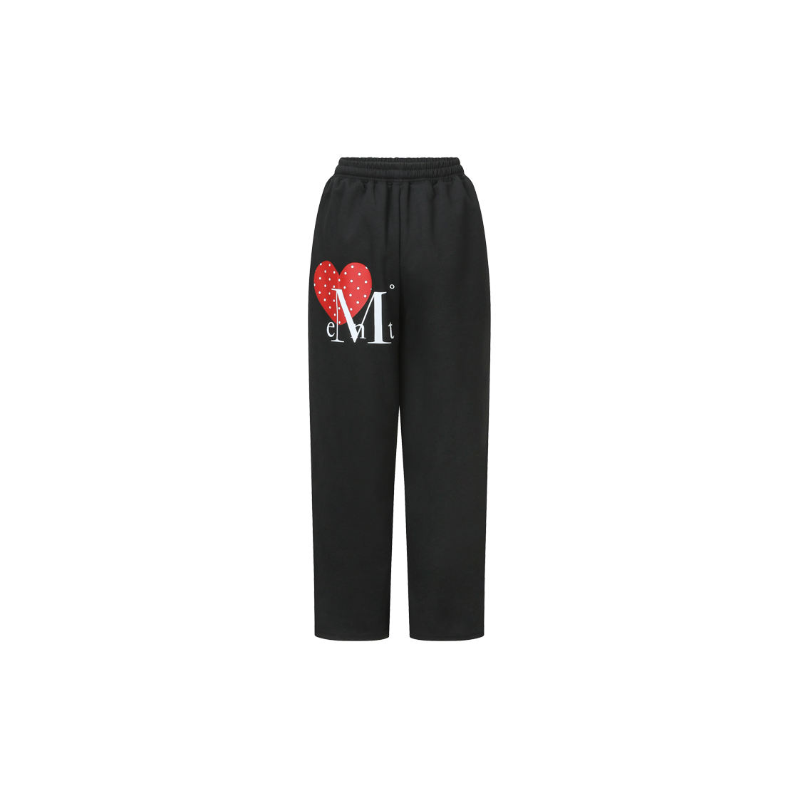 무센트 러브릿츠 미니 하트 로고 스웻 팬츠 남녀공용 (2컬러) 블랙(MUCENT Lovrits Mini Heart Logo Sweat Pants Unisex (2Color) Black)