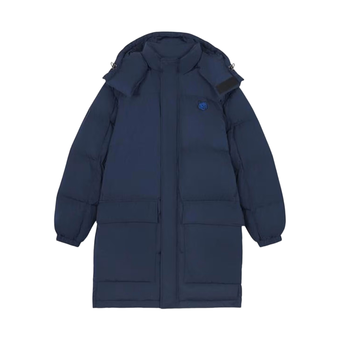 메종 키츠네 볼드 폭스 헤드 패치 나일론 후드 퍼퍼 잉크 블루(Maison Kitsune Bold Fox Head Patch Nylon Hooded Puffer Ink Blue) - 1