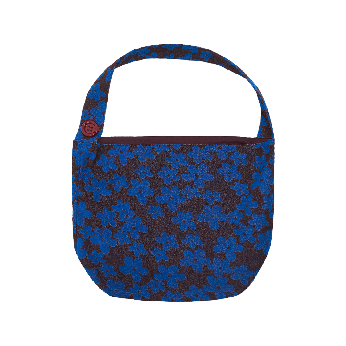 2ECB002BB mihev Reversible Flower Terry Bag Burgundy Blue