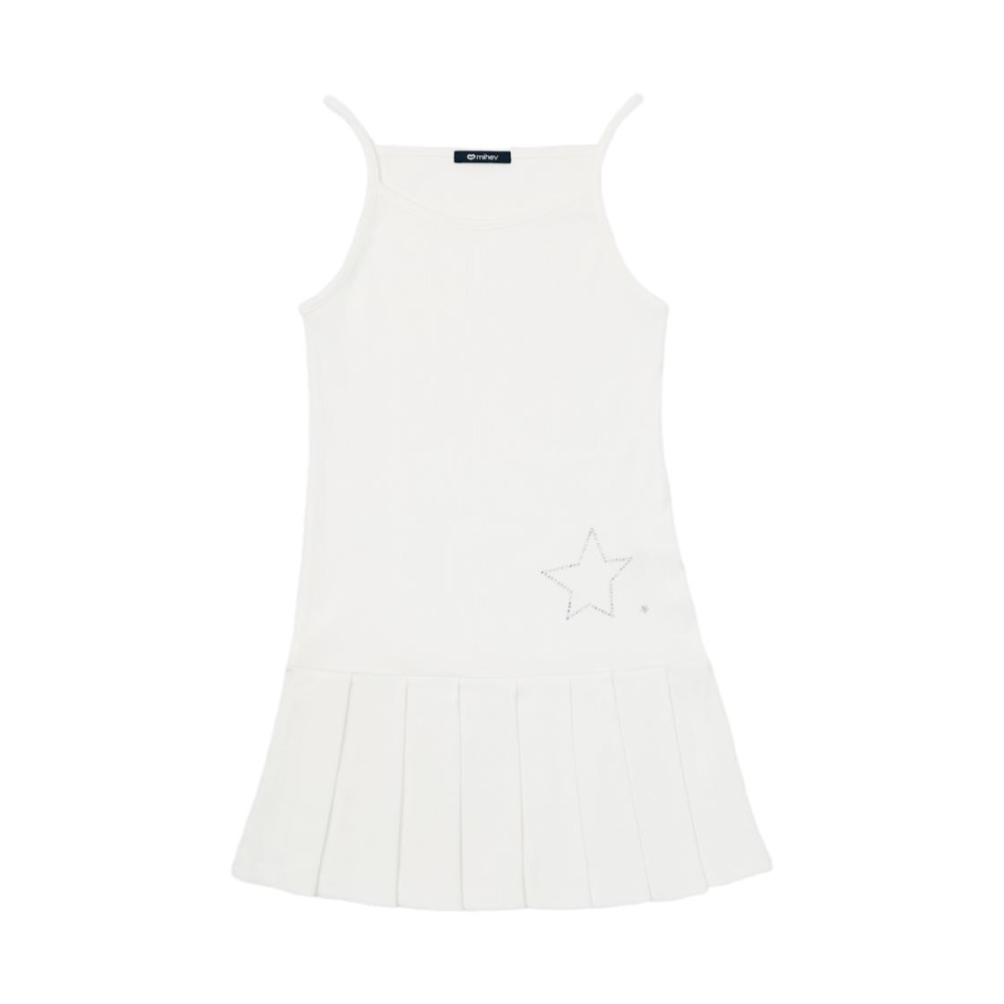 미헤브 스타 스파클 플리츠 드레스 화이트(mihev Star Sparkle Pleats Dress White) - 1