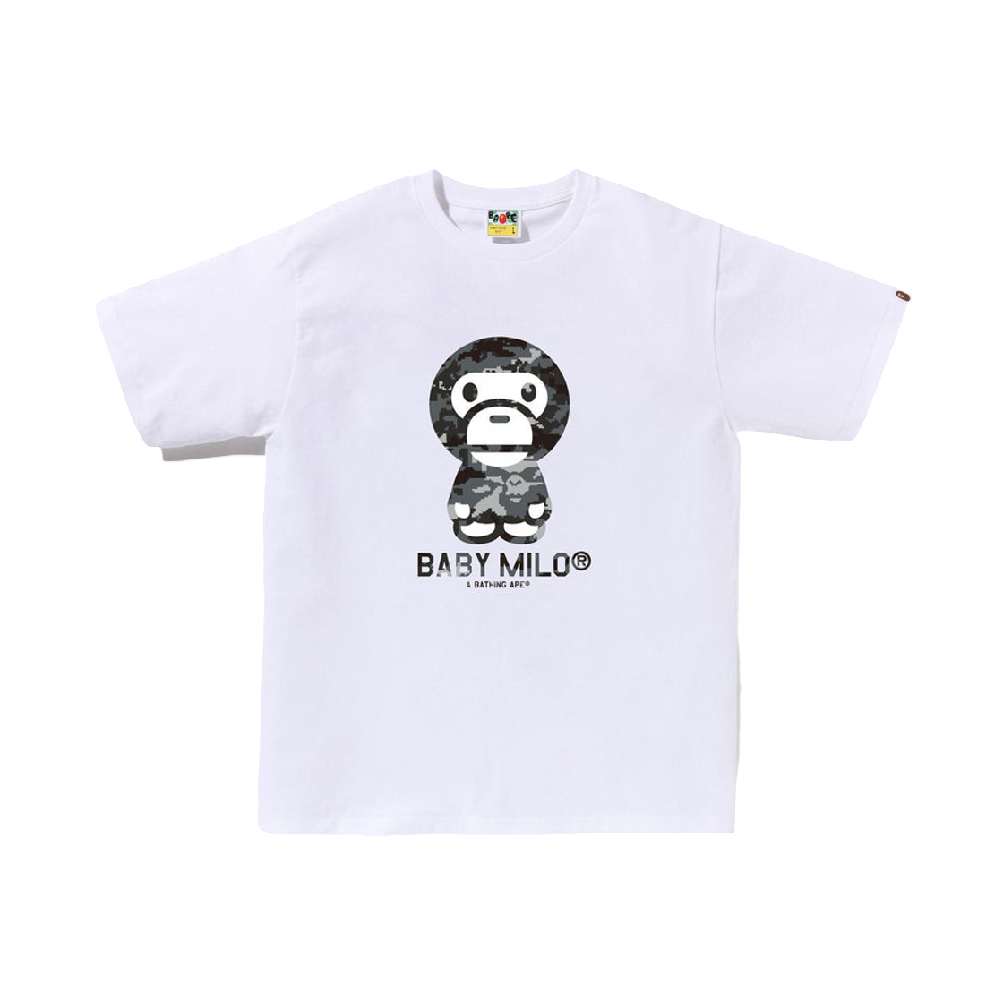- BAPE Multi Pixel Camo Baby Milo T-Shirt White Black
