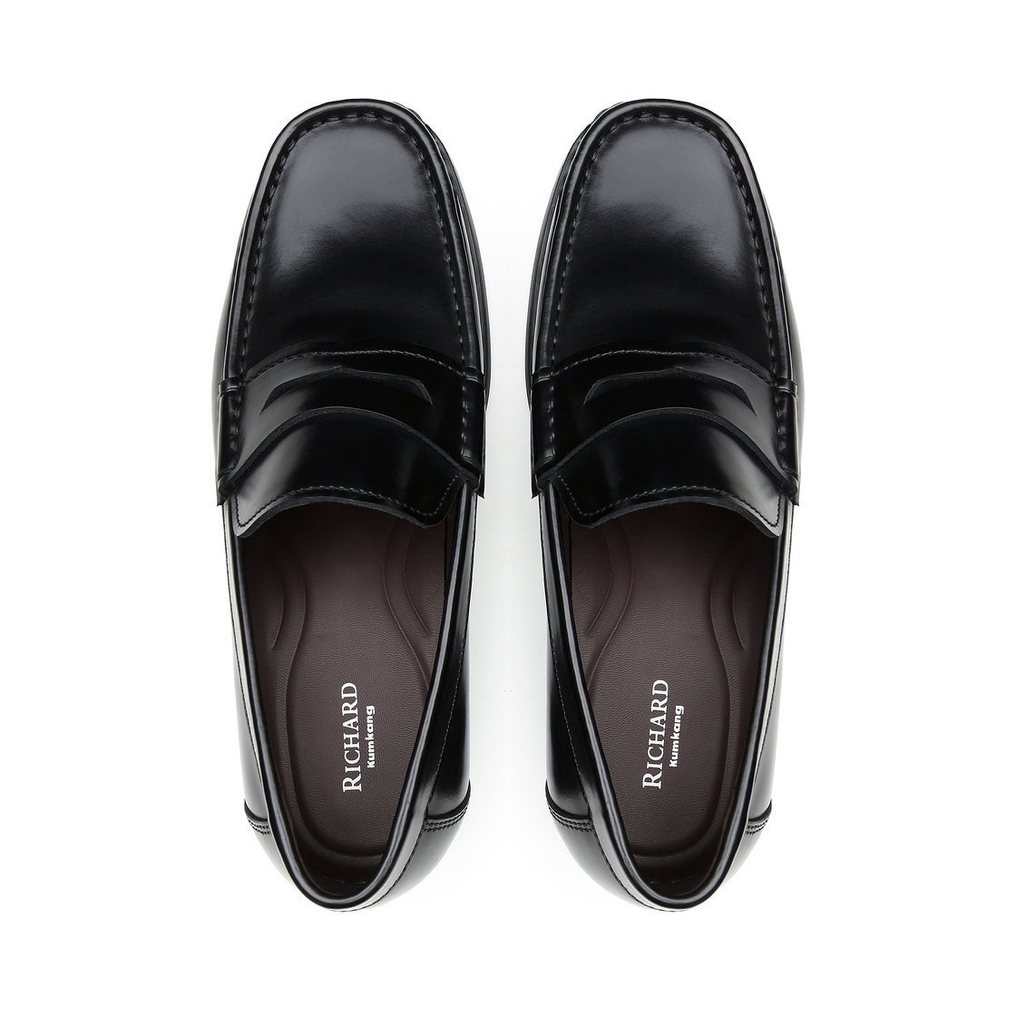 리차드 남성 스퀘어토 컴포트 페니로퍼 브라운(Richard Men’s Square-Toe Comfort Penny Loafers Brown) - 4