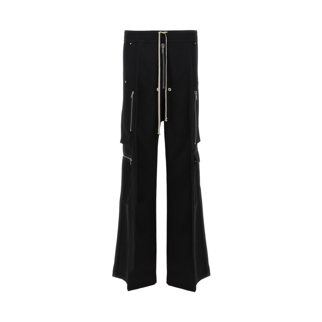 RU02E1339-WDET1-09 Rick Owens Concordians Wool Drill Cargobelas Black