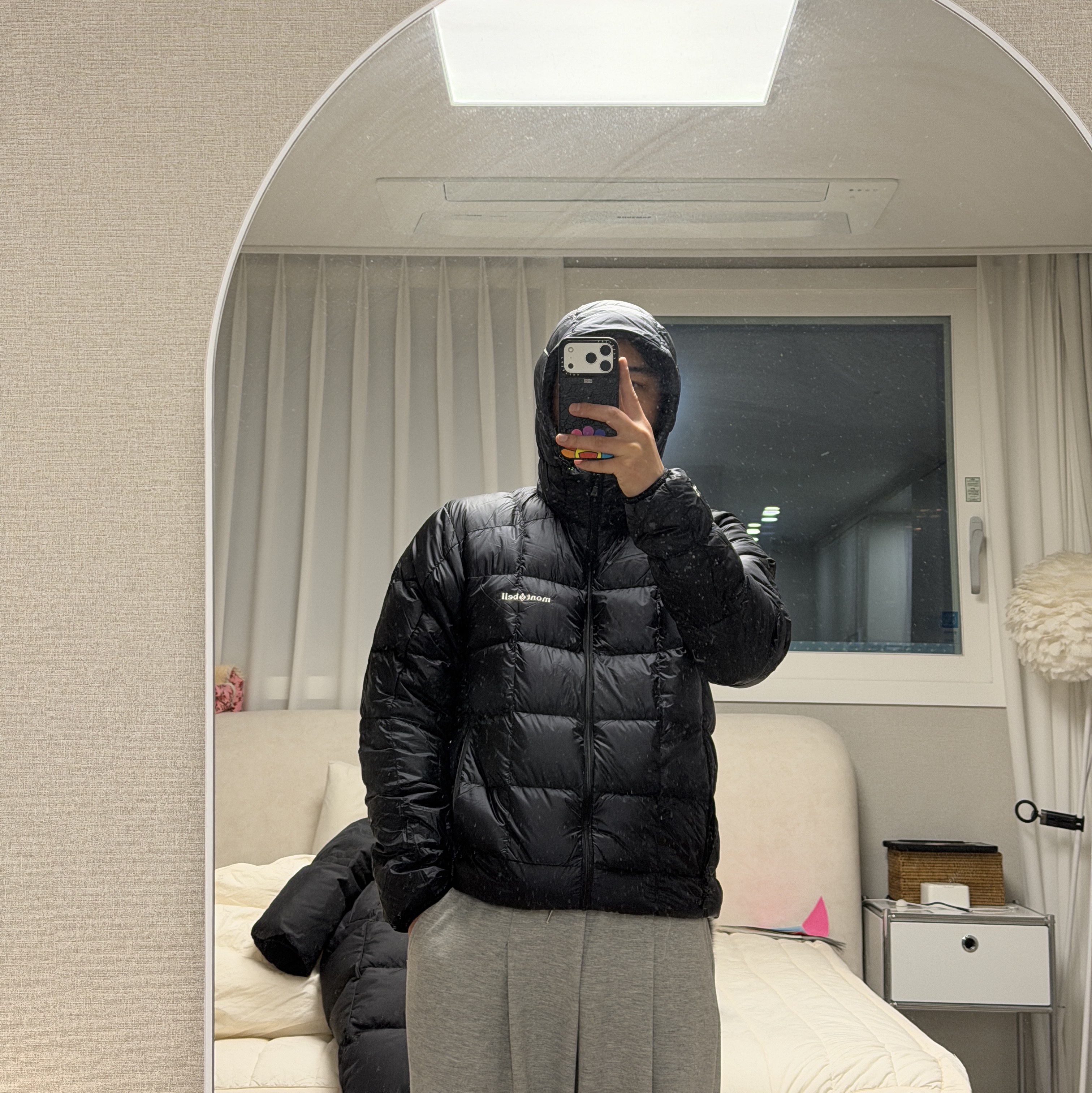 Montbell Superior Down Parka Black 착용 스타일 - 4